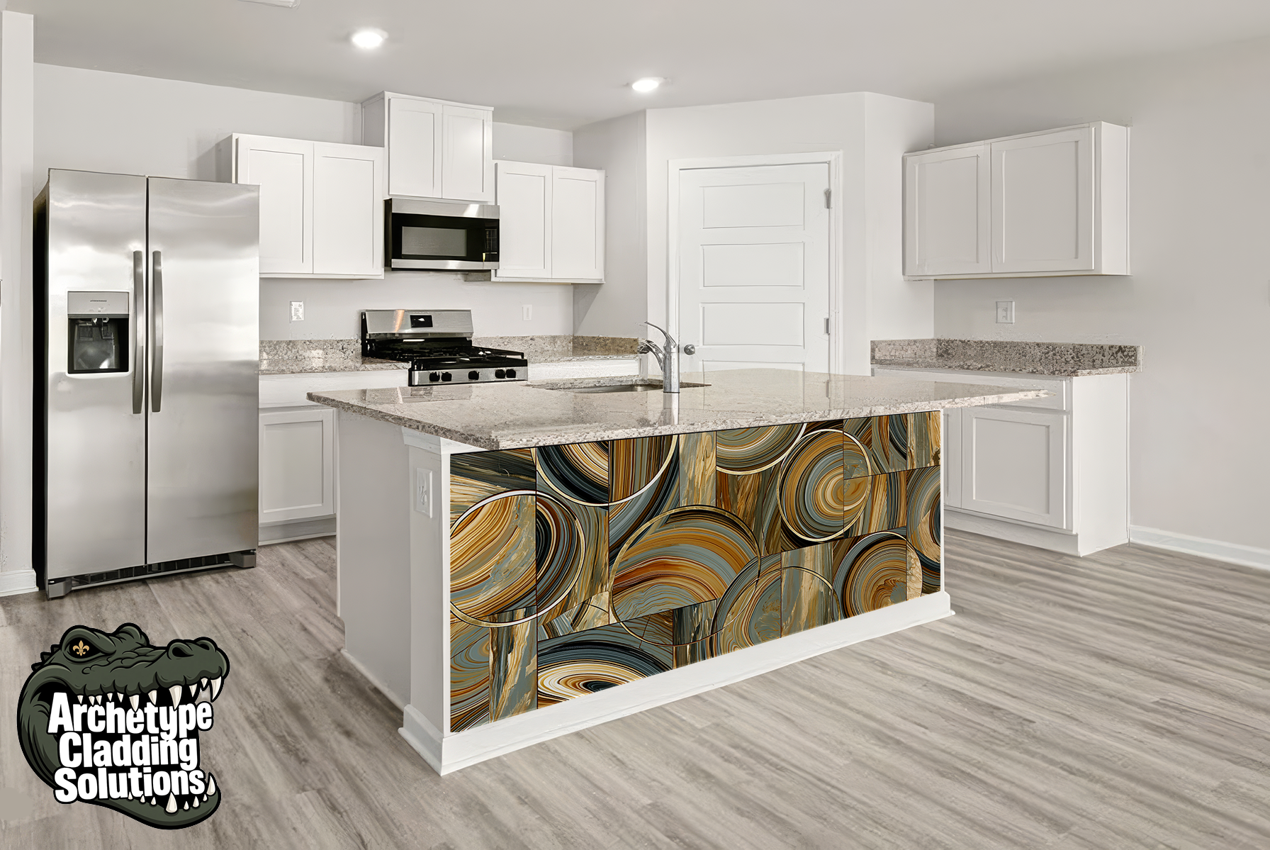 Swirl Agate Discs – Architectural Kitchen Island Cladding
