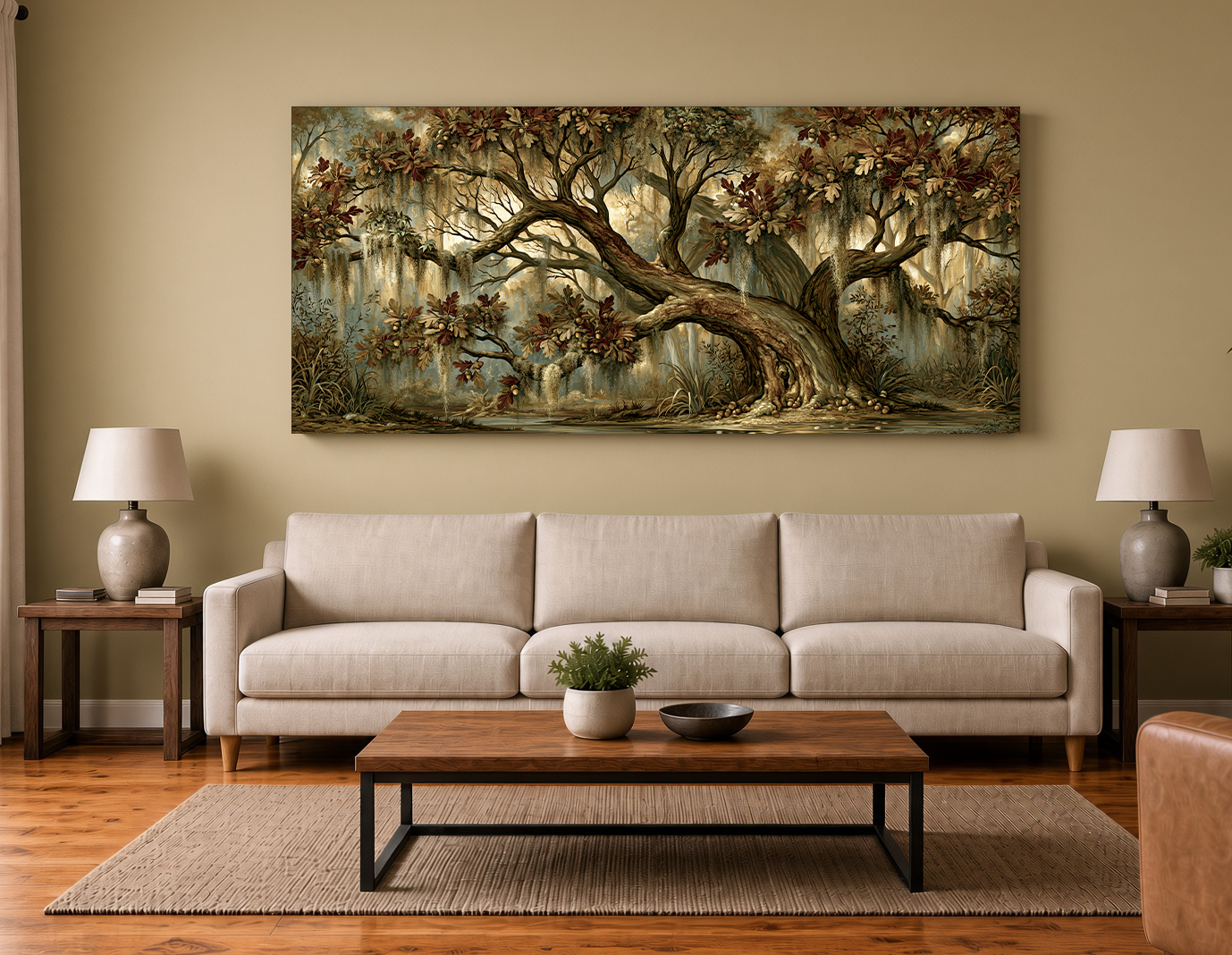 Misty Bayou Live Oak & Spanish Moss Fine Art Print
