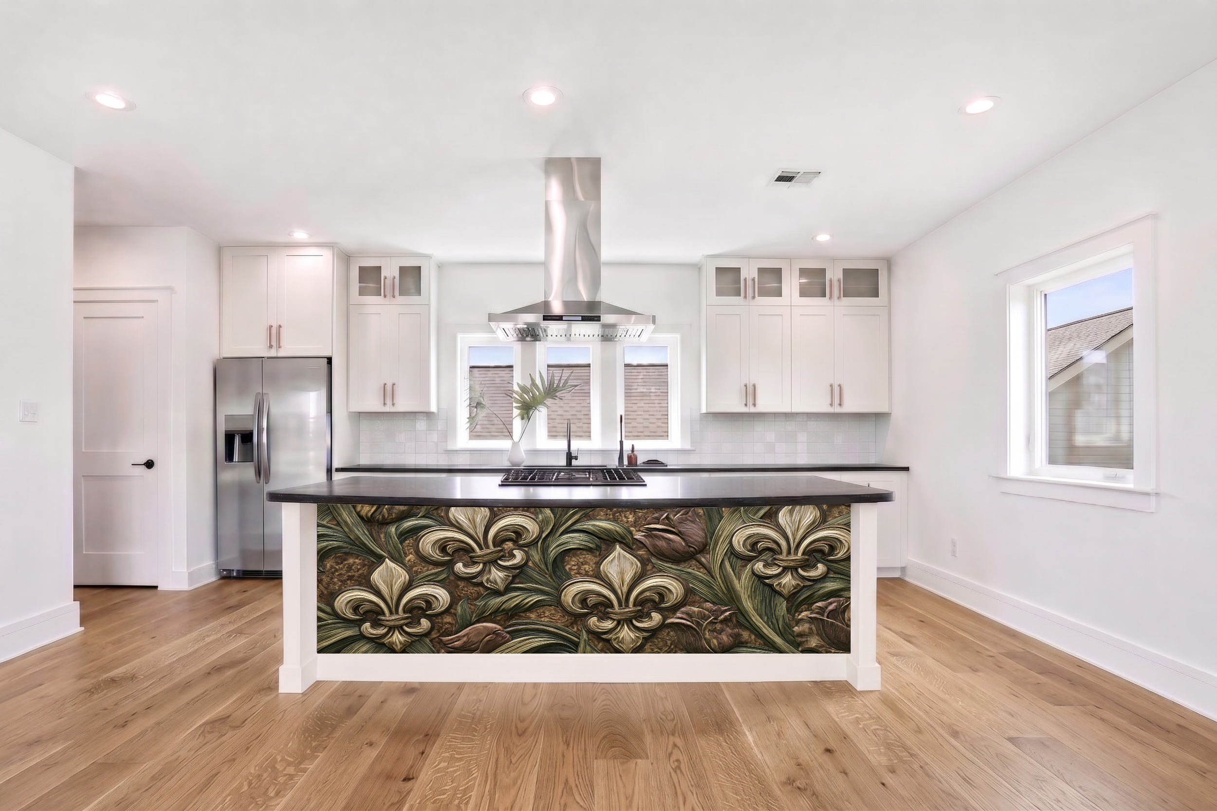 Carved Fleur-de-Lis & Botanical Relief II – Architectural Cladding Panels