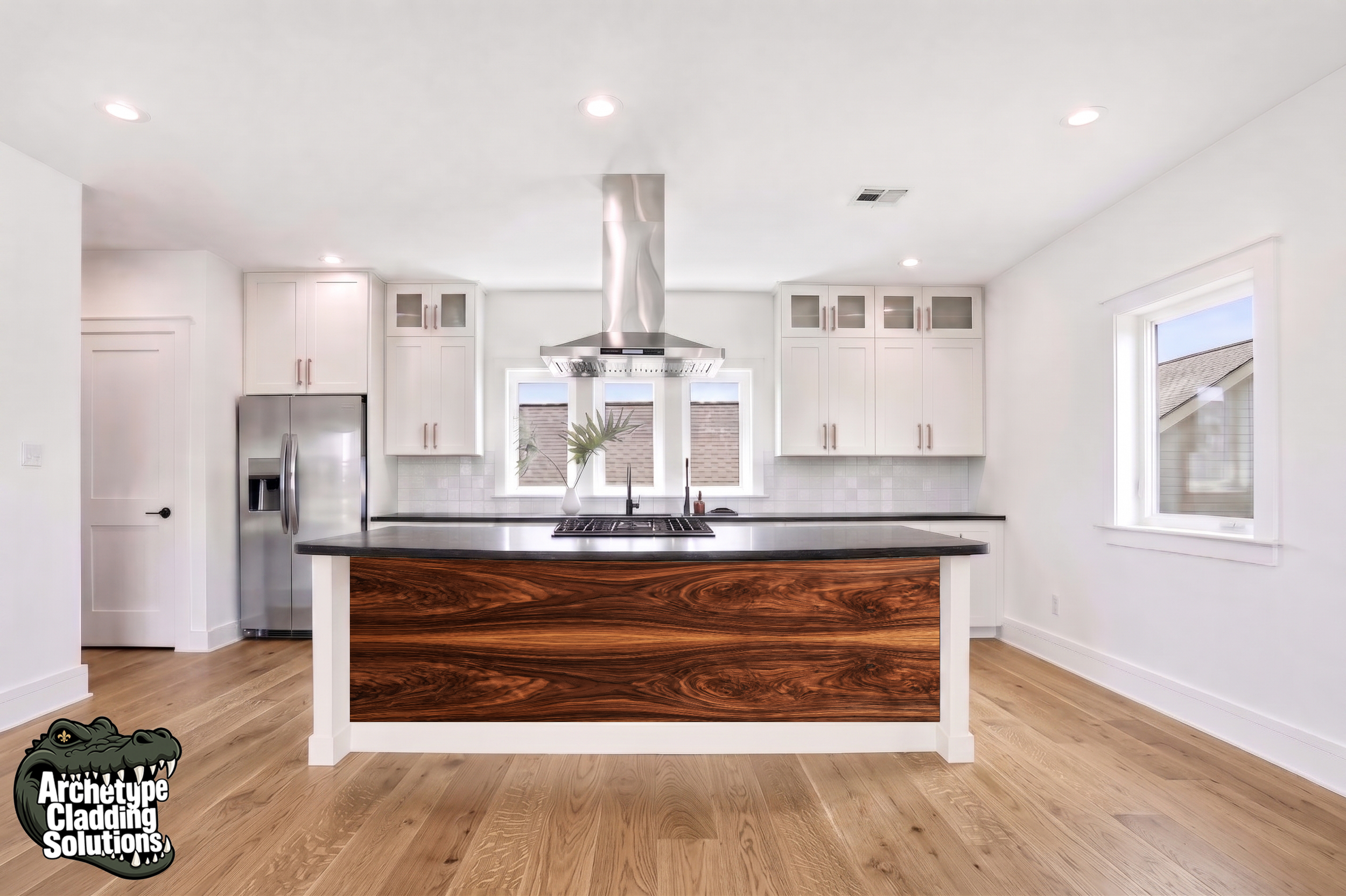 Rosewood Slab – Architectural Kitchen Island Cladding