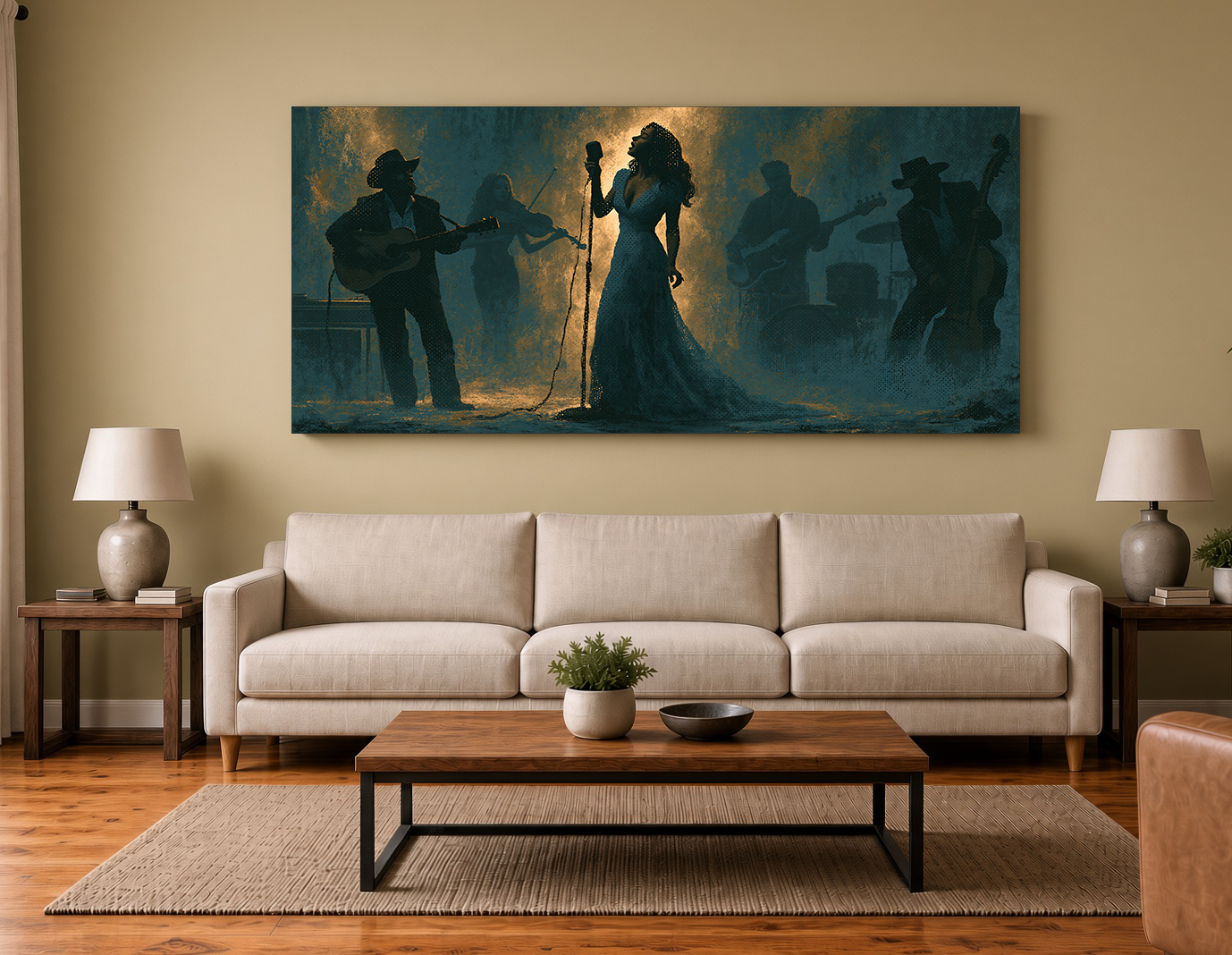 Singer & Western Band Perforated Silhouette Wall Art Print III