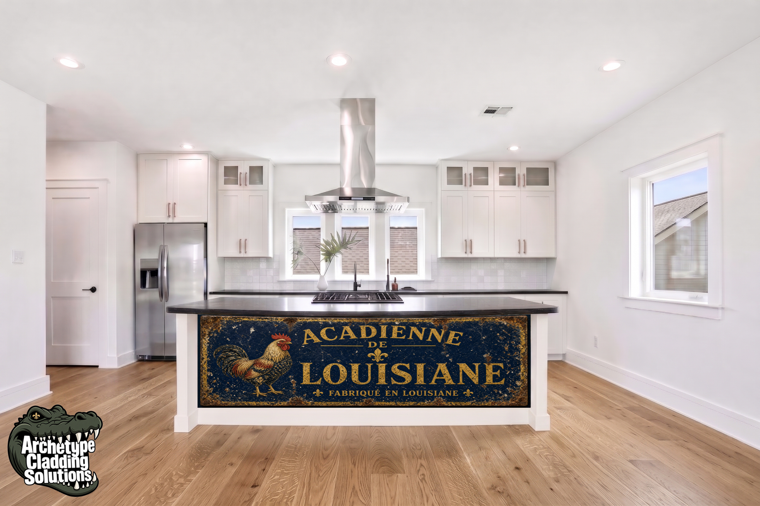 Acadian Louisiana Rooster – Architectural Kitchen Island Cladding