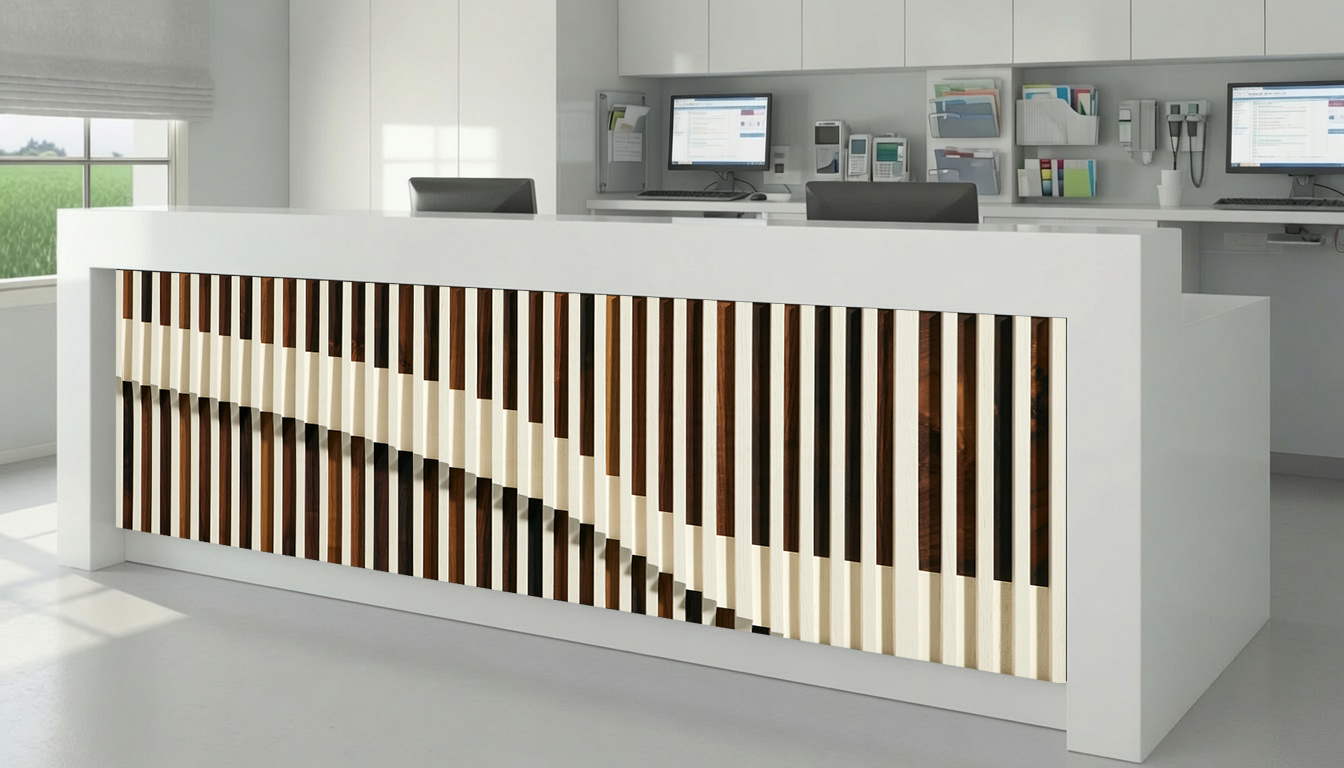 Contrast Slatted Wood Tambour – Architectural Cladding Panels