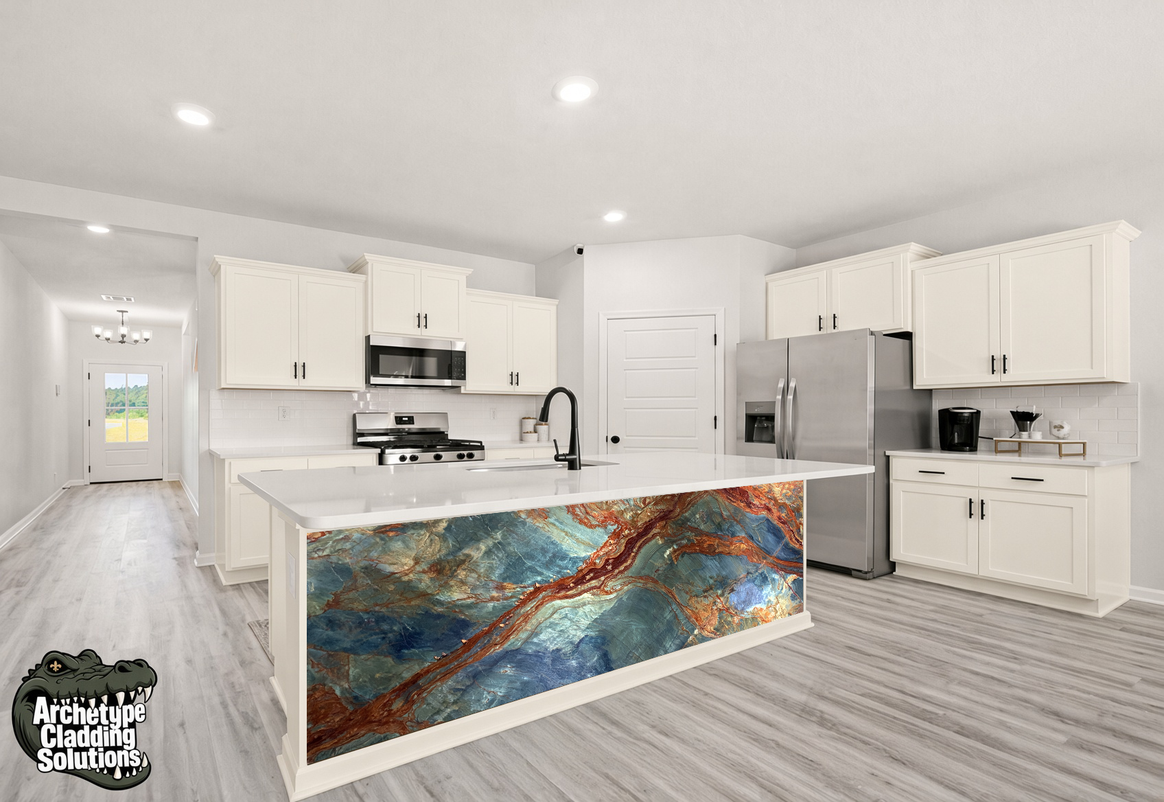 Van Gogh Quartzite – Architectural Kitchen Island Cladding