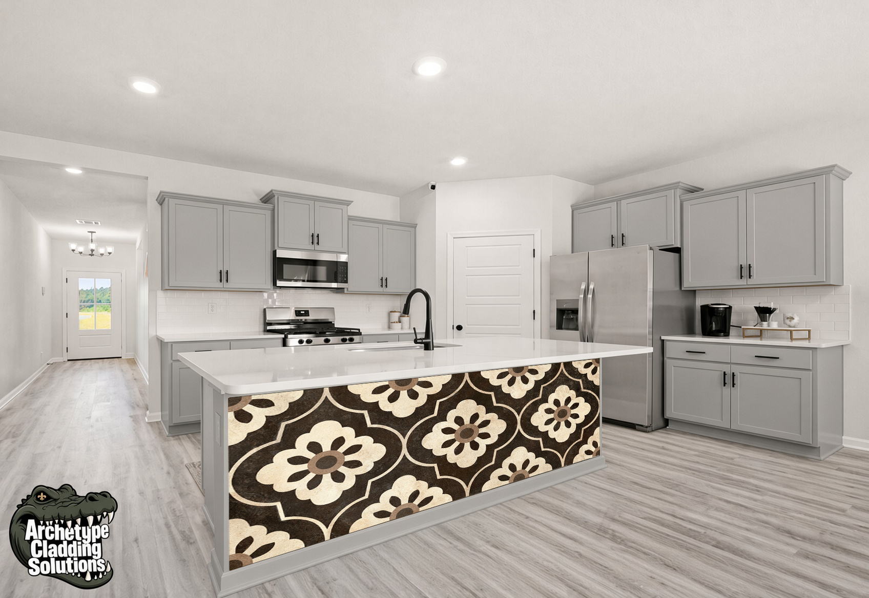 Historic New Orleans Encaustic Tile – Architectural Kitchen Island Cladding