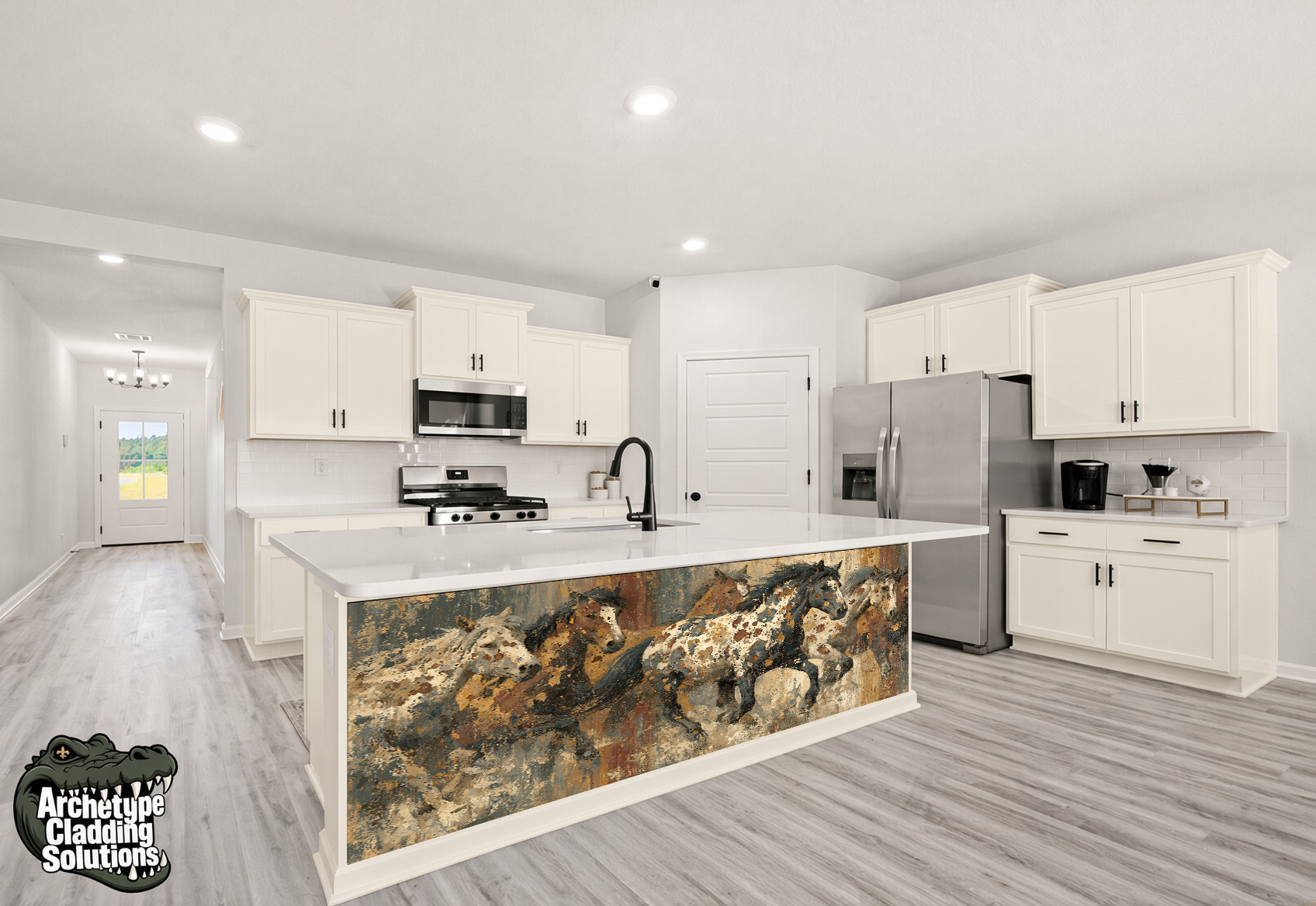 Wild Horses Stampede – Architectural Kitchen Island Cladding