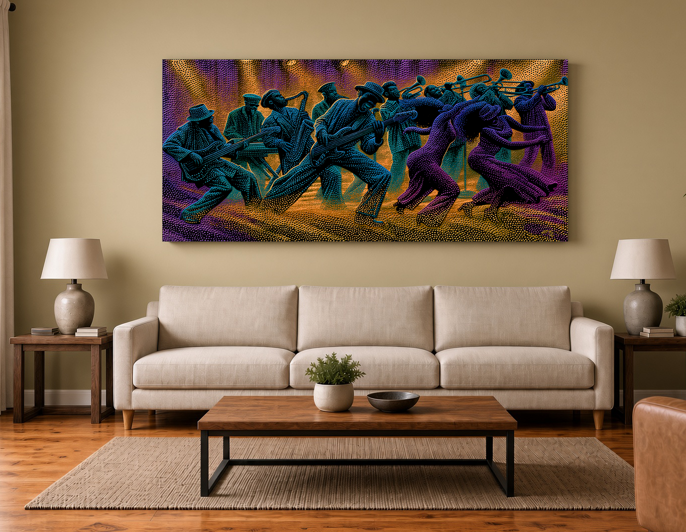 New Orleans Funk Band Perforated Silhouette Wall Art Print