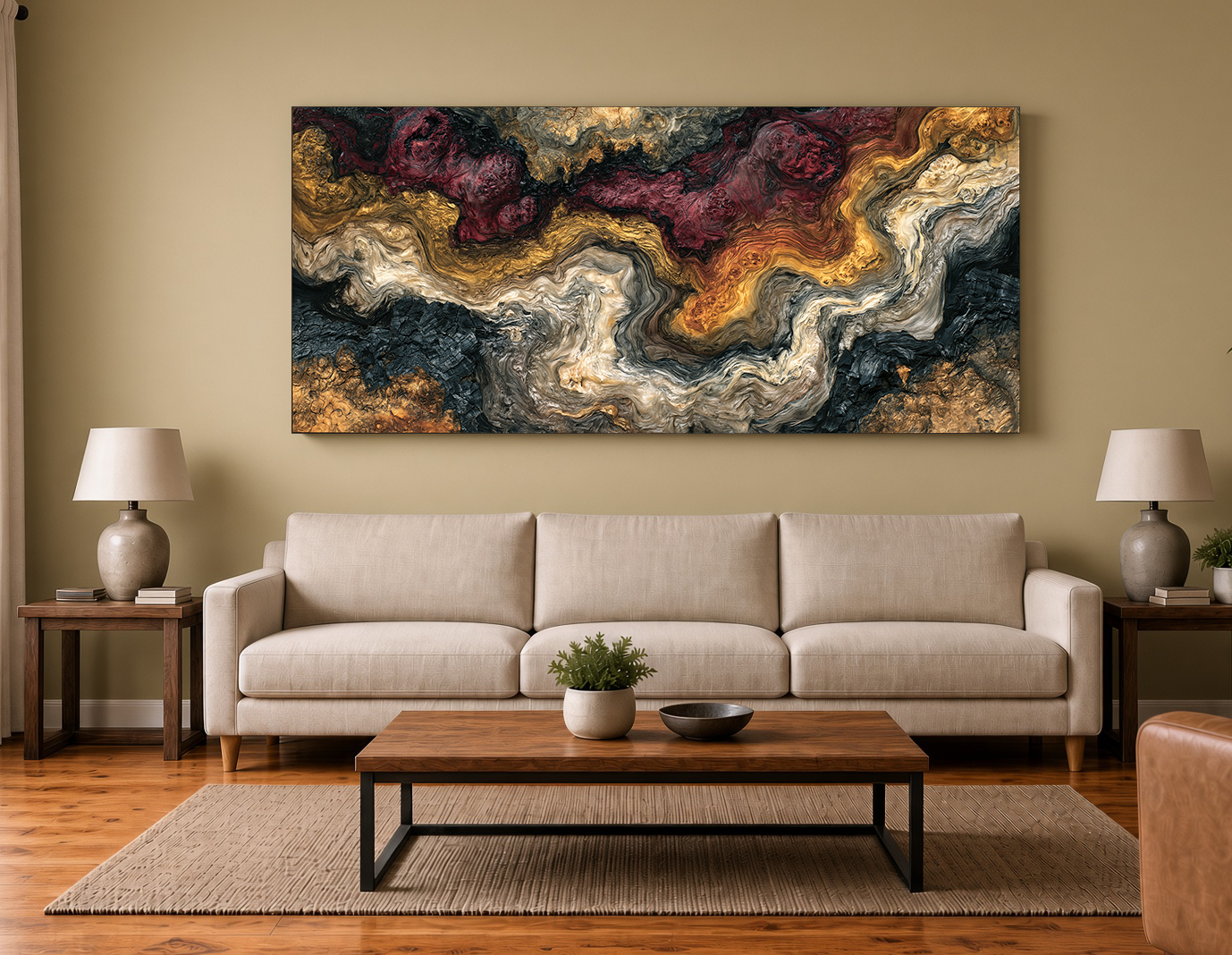 Earthy Agate Flow: Abstract Modern Wall Ar