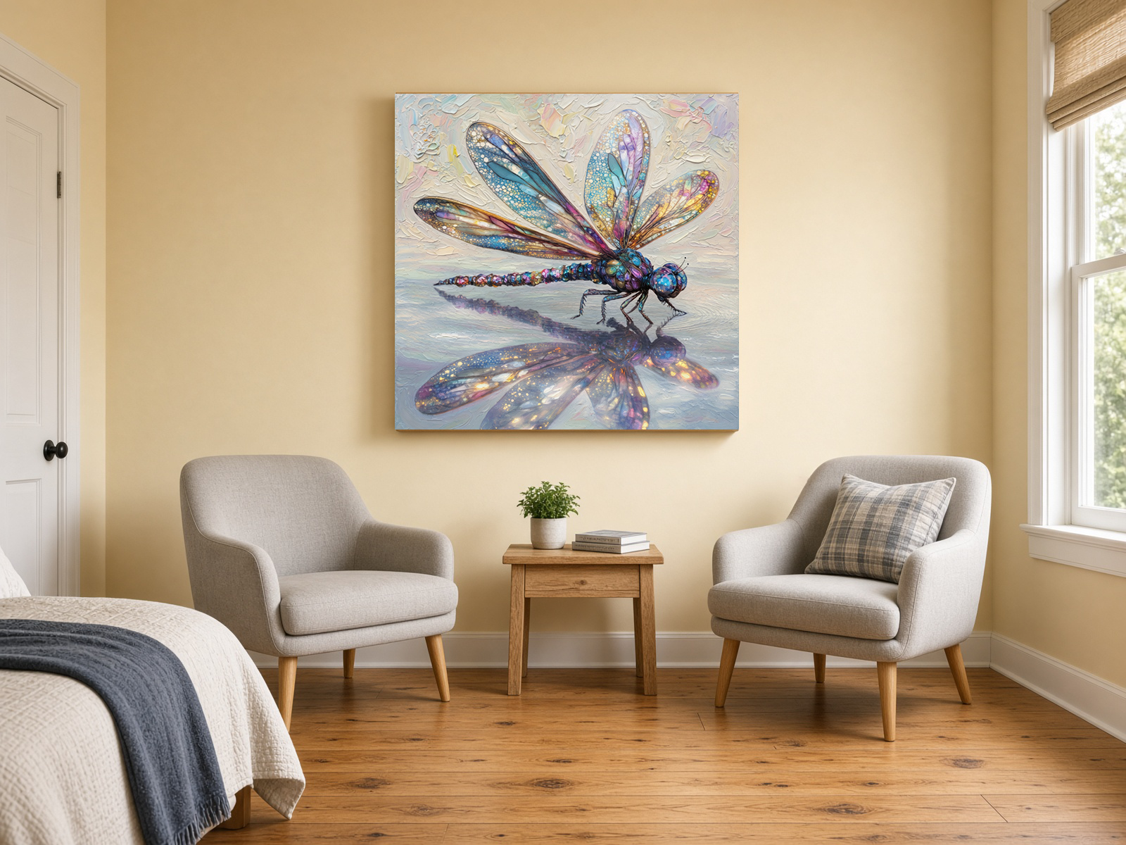 Luminous Glass Dragonfly Fine Art Print
