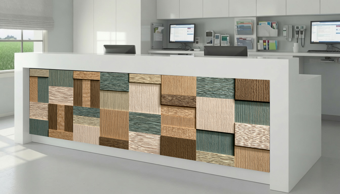 Textured Wood & Oxide Color Field – Architectural Cladding Panels