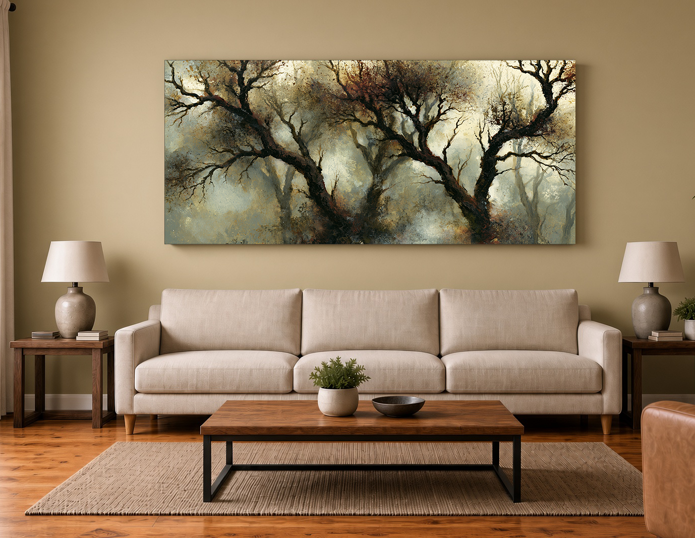 Painterly Winter Live Oaks Landscape Fine Art Print