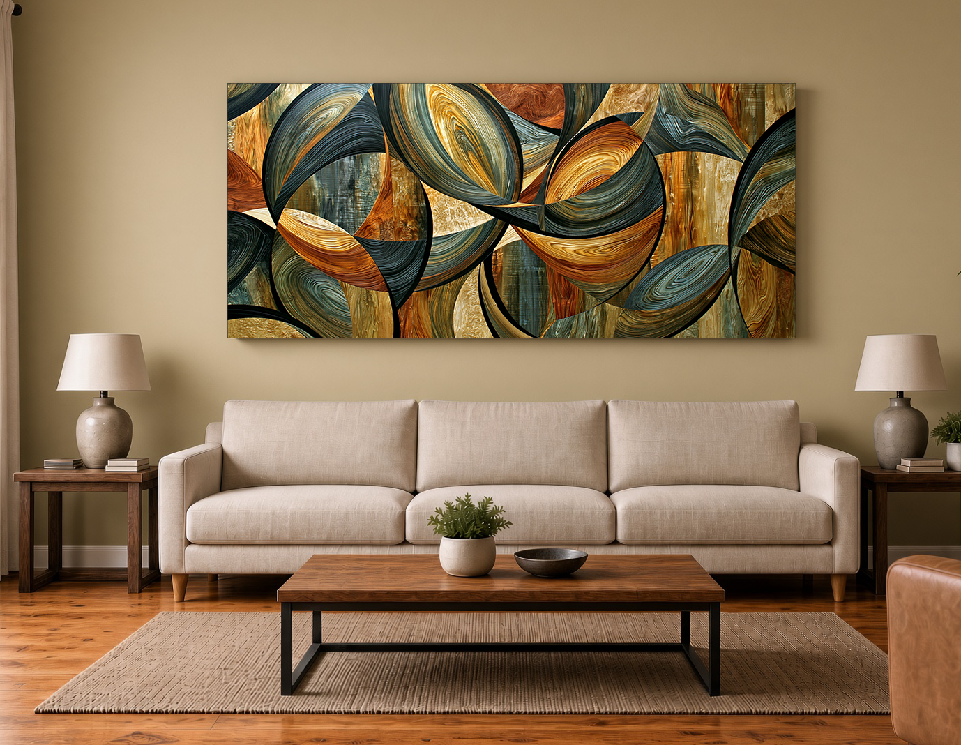 Concentric Geometry: Modern Wood Veneer Marquetry