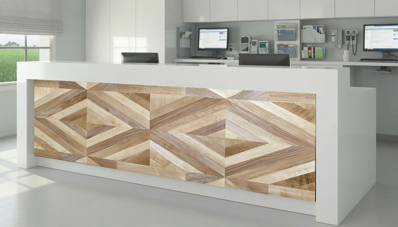 Blonde Oak & Natural Cypress Diamond Parquet – Architectural Cladding Panels