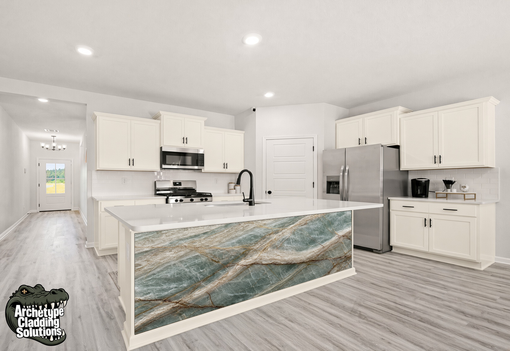 Taj Mahal Quartzite – Architectural Kitchen Island Cladding