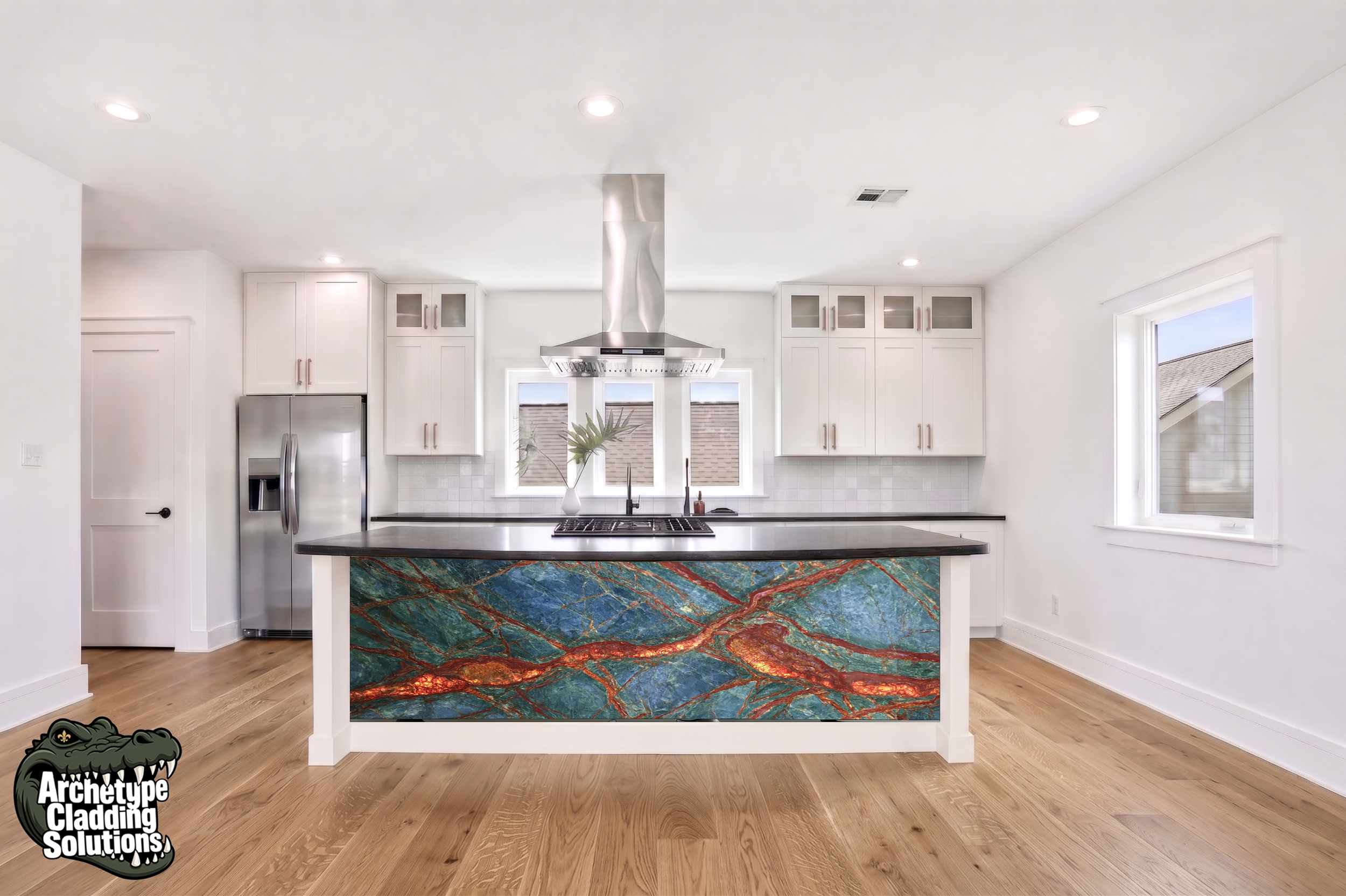 Lava Vein Stone – Architectural Kitchen Island Cladding