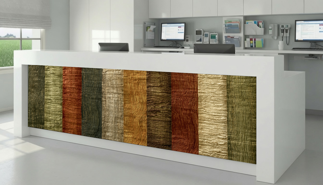 ertical Ribbed Wood & Moss Green Mosaic – Architectural Cladding Panels