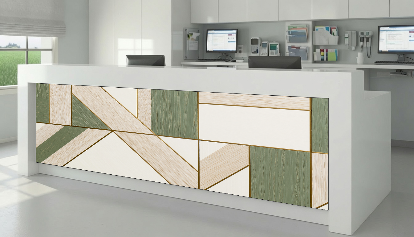 Multi-Directional Wood Marquetry & Brass Inlay – Architectural Cladding Panels