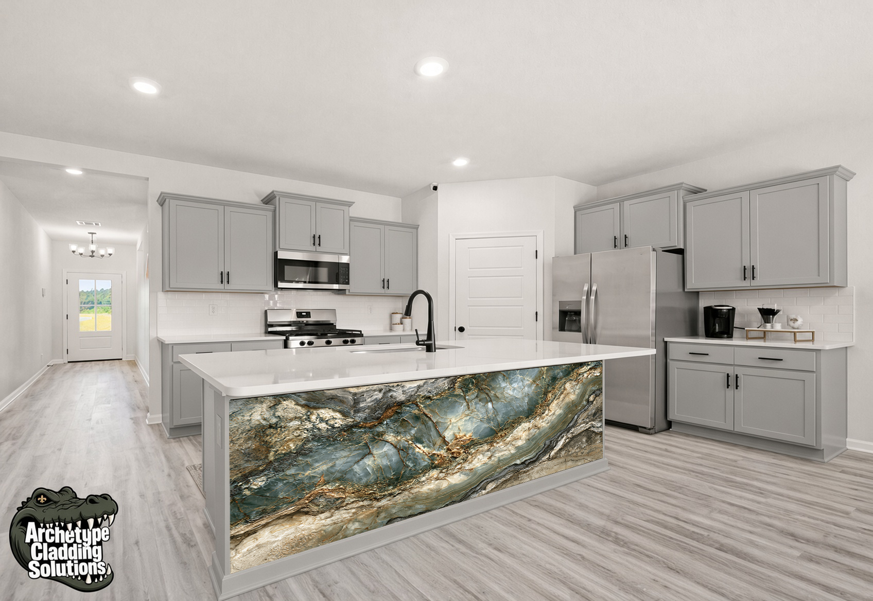 Storm Agate – Architectural Kitchen Island Cladding