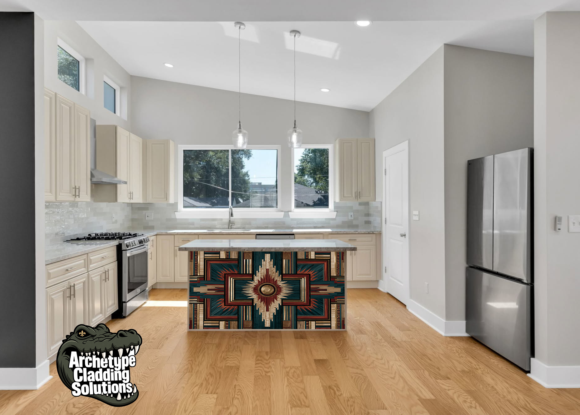 Copper & Slate Southwestern Diamond Marquetry – Architectural Cladding Panels