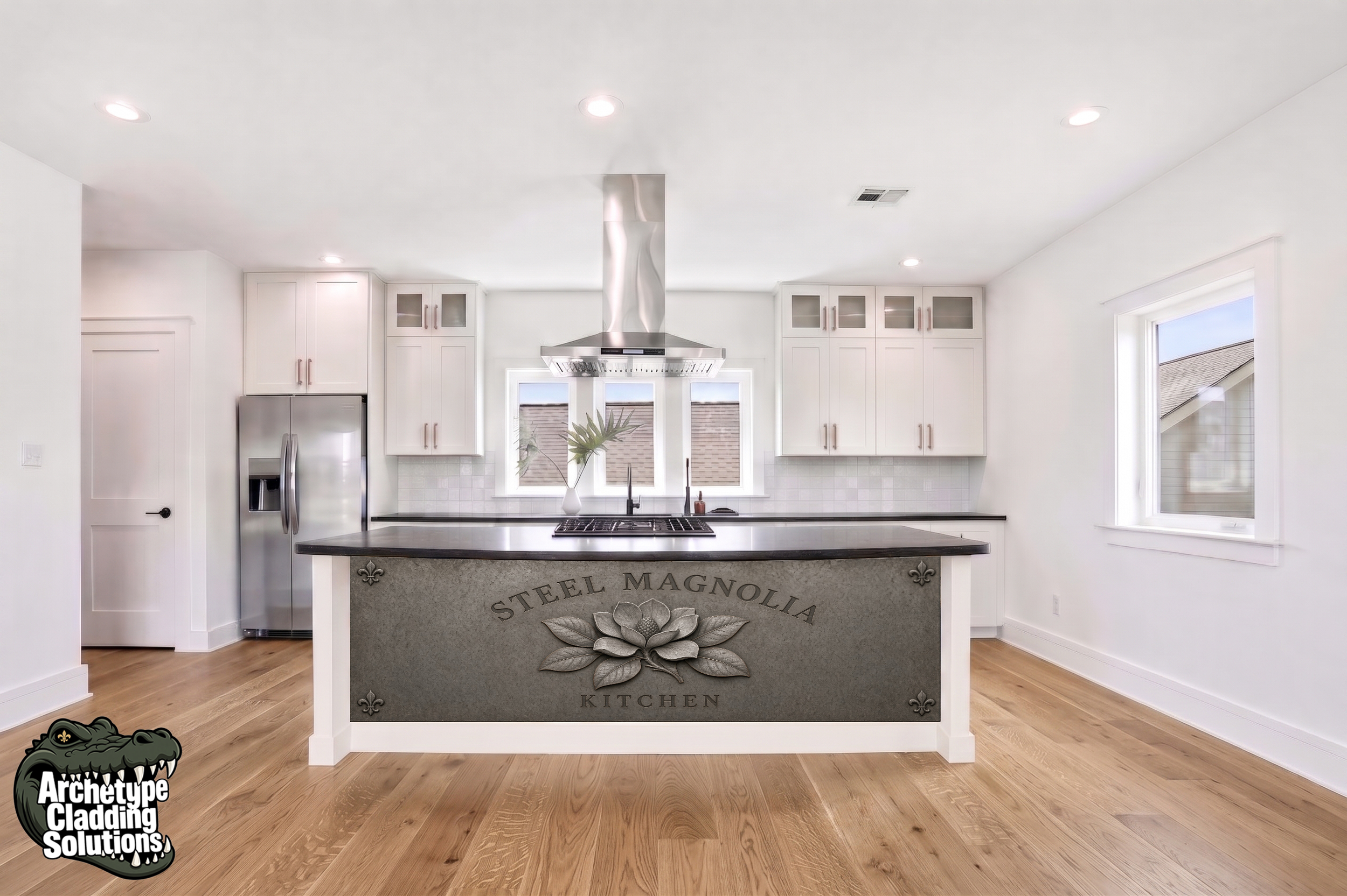 Steel Magnolia Kitchen – Architectural Kitchen Island Cladding