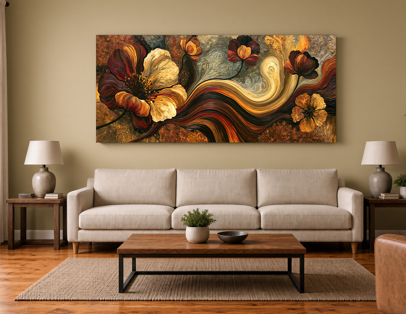 Fluid Mineral Strata: Modern Composite Geometric Wall Art