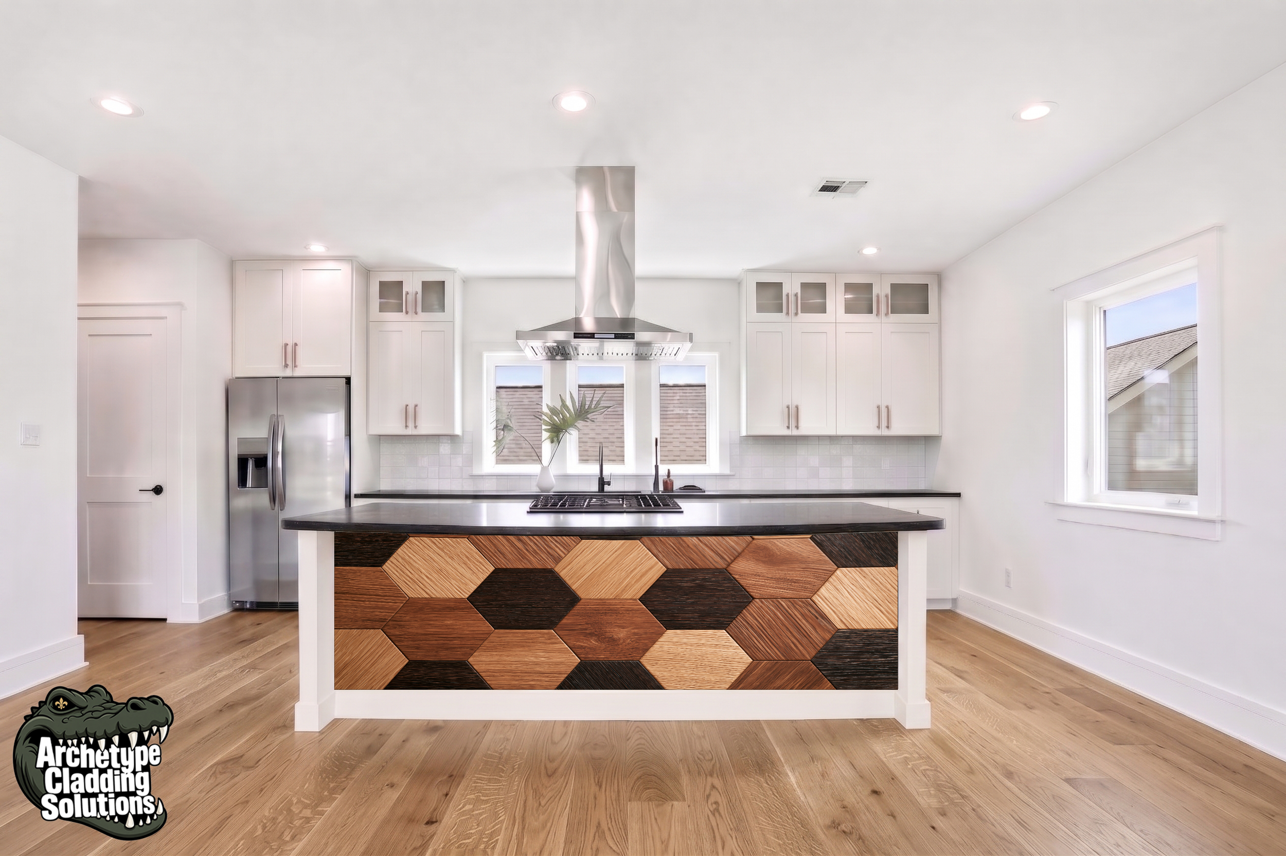 Hex Large Mix – Architectural Kitchen Island Cladding