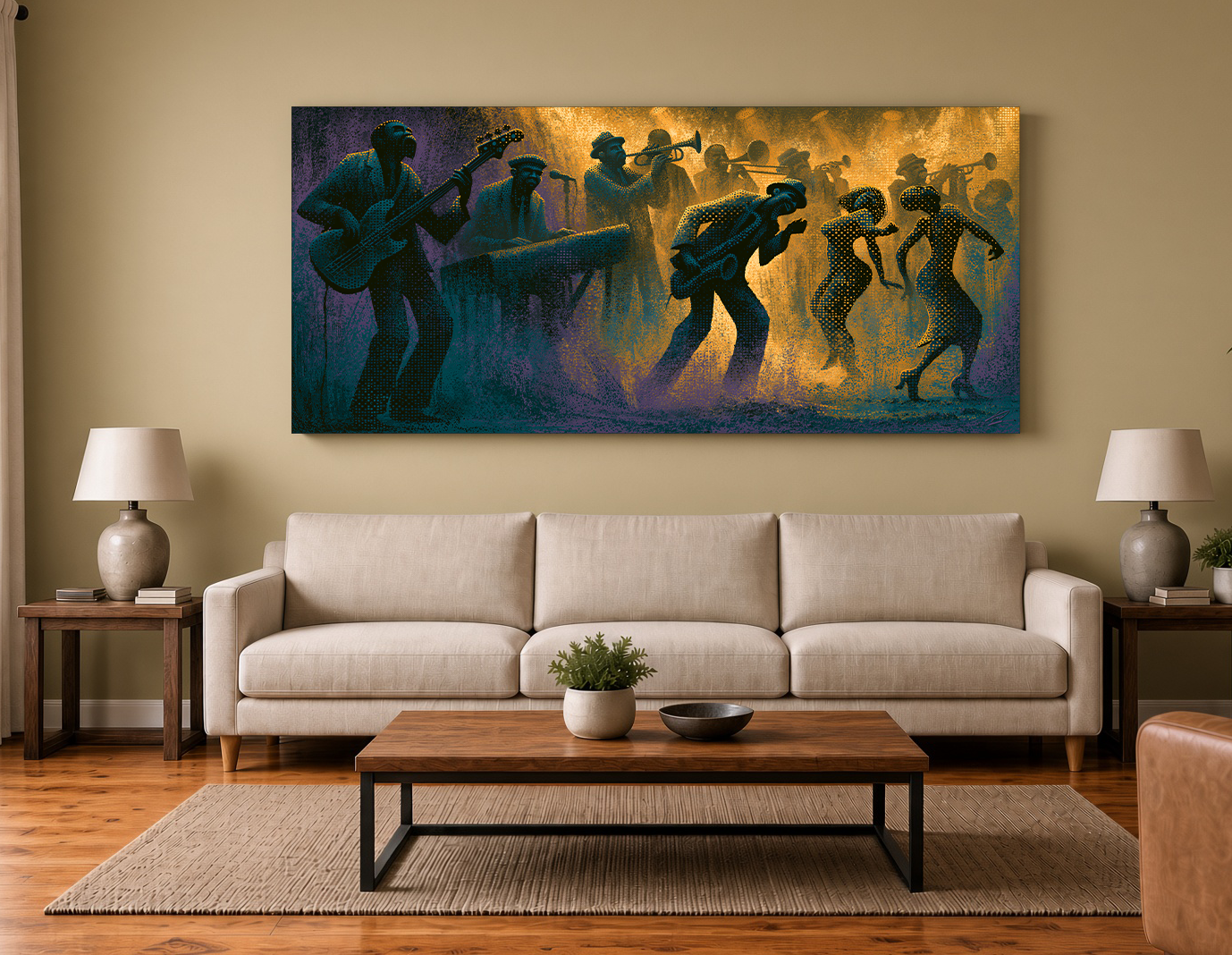 New Orleans Funk Band Perforated Silhouette Wall Art Print IV