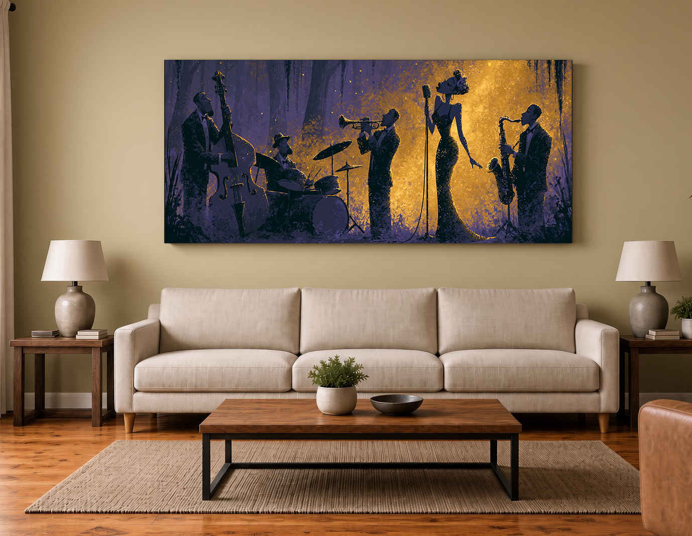 Bayou Jazz Diva & Ensemble Perforated Silhouette Wall Art Print II
