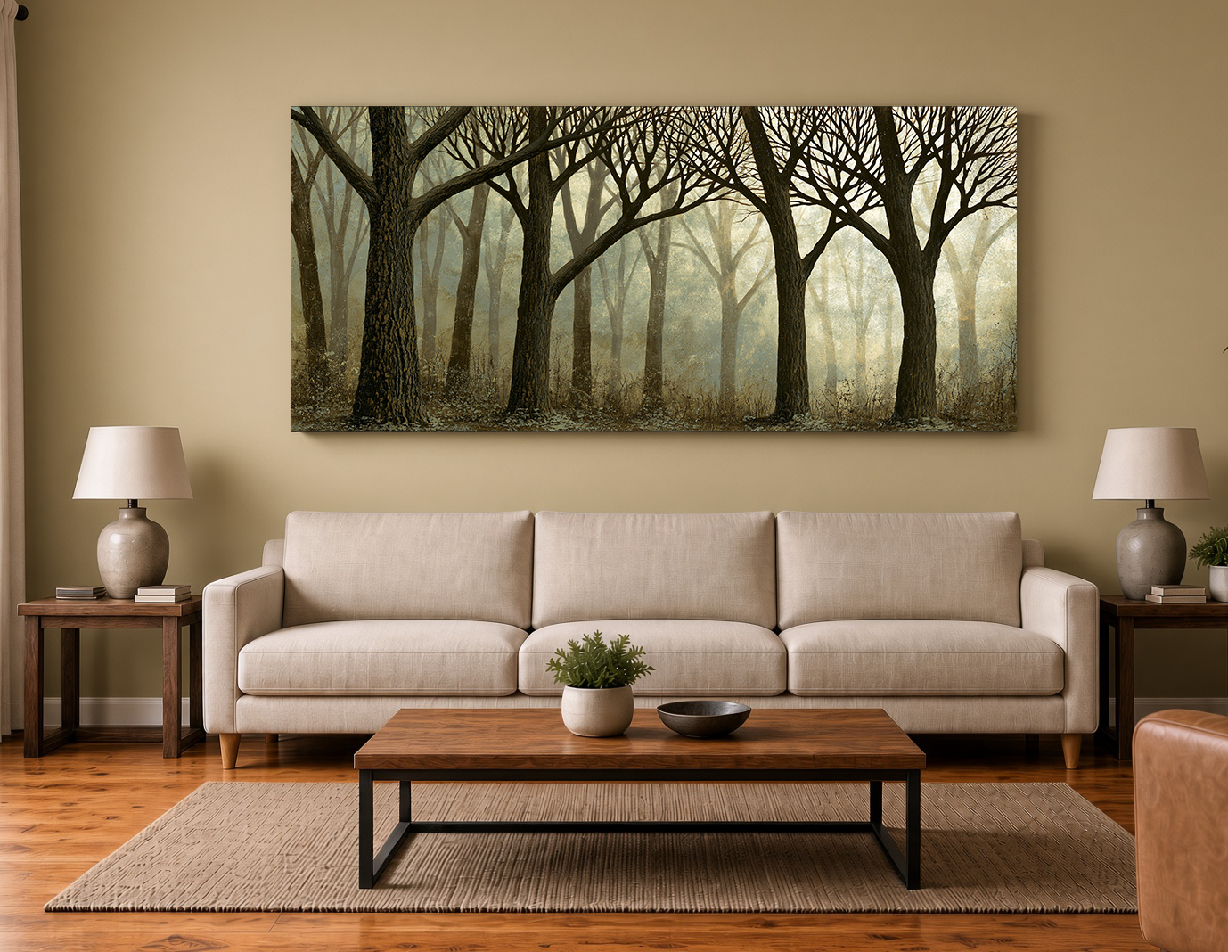 Painterly Winter Sycamore Landscape Fine Art Print