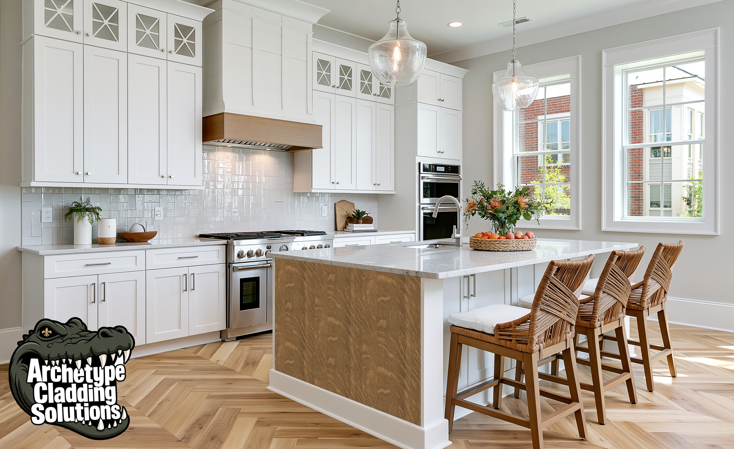 Quarter-Sawn White Oak Fiddleback Wave – Architectural Cladding Panels