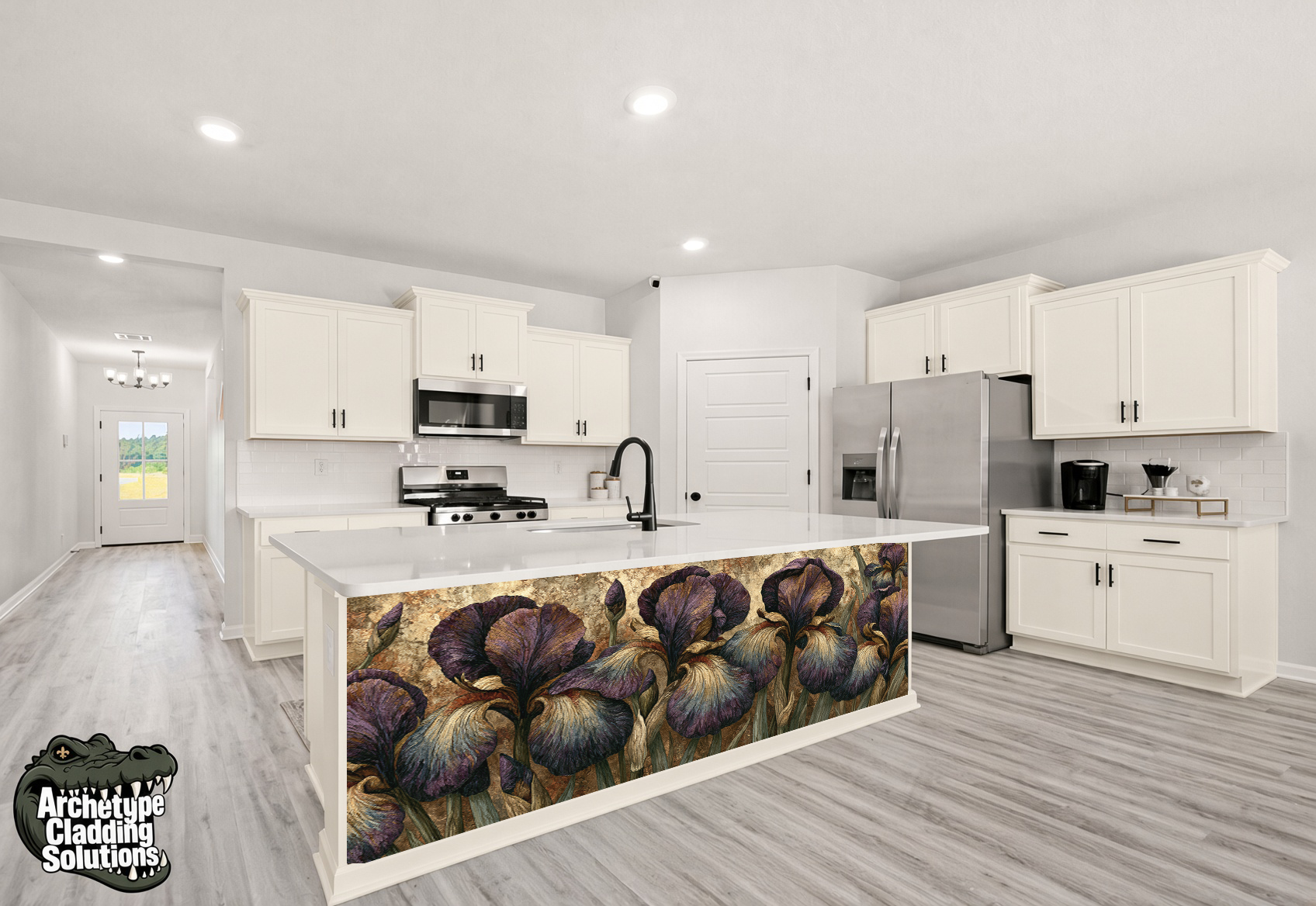 Louisiana Wild Iris – Architectural Kitchen Island Cladding