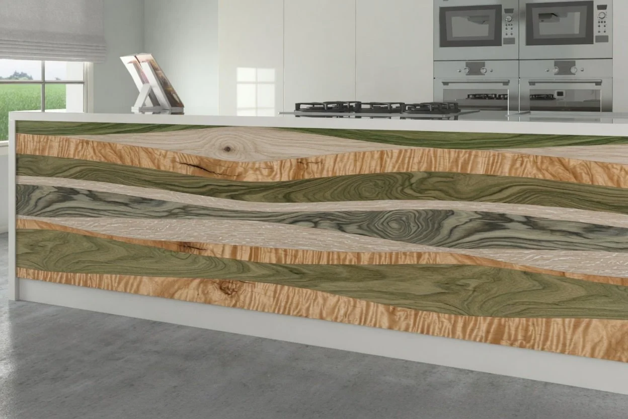 Live Edge Waves – Architectural Kitchen Island Cladding