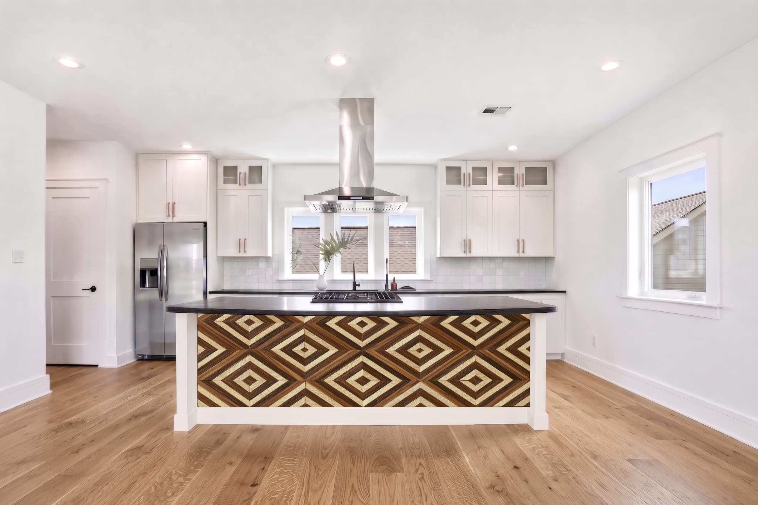 Walnut & Natural Maple Diamond Parquet – Architectural Cladding Panels
