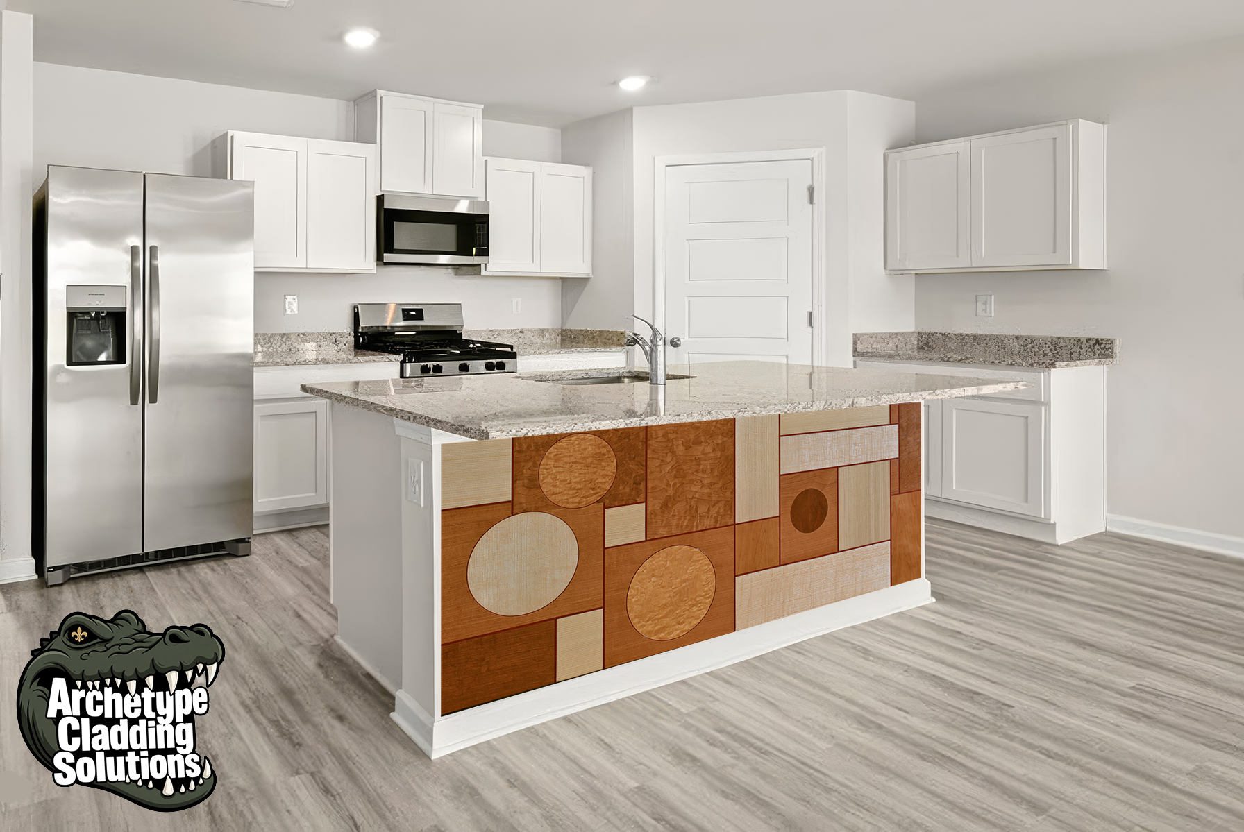 Amber Circle Blocks – Architectural Kitchen Island Cladding