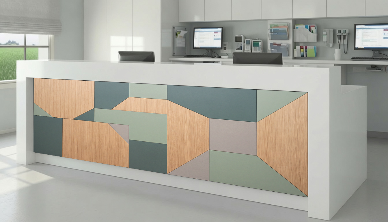 Sage & Slate Geometric Block Inlay – Architectural Cladding Panels