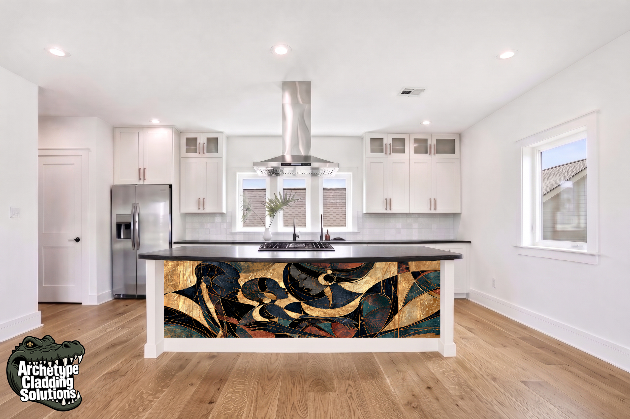 Afrocentric Heritage Mosaic – Architectural Kitchen Island Cladding