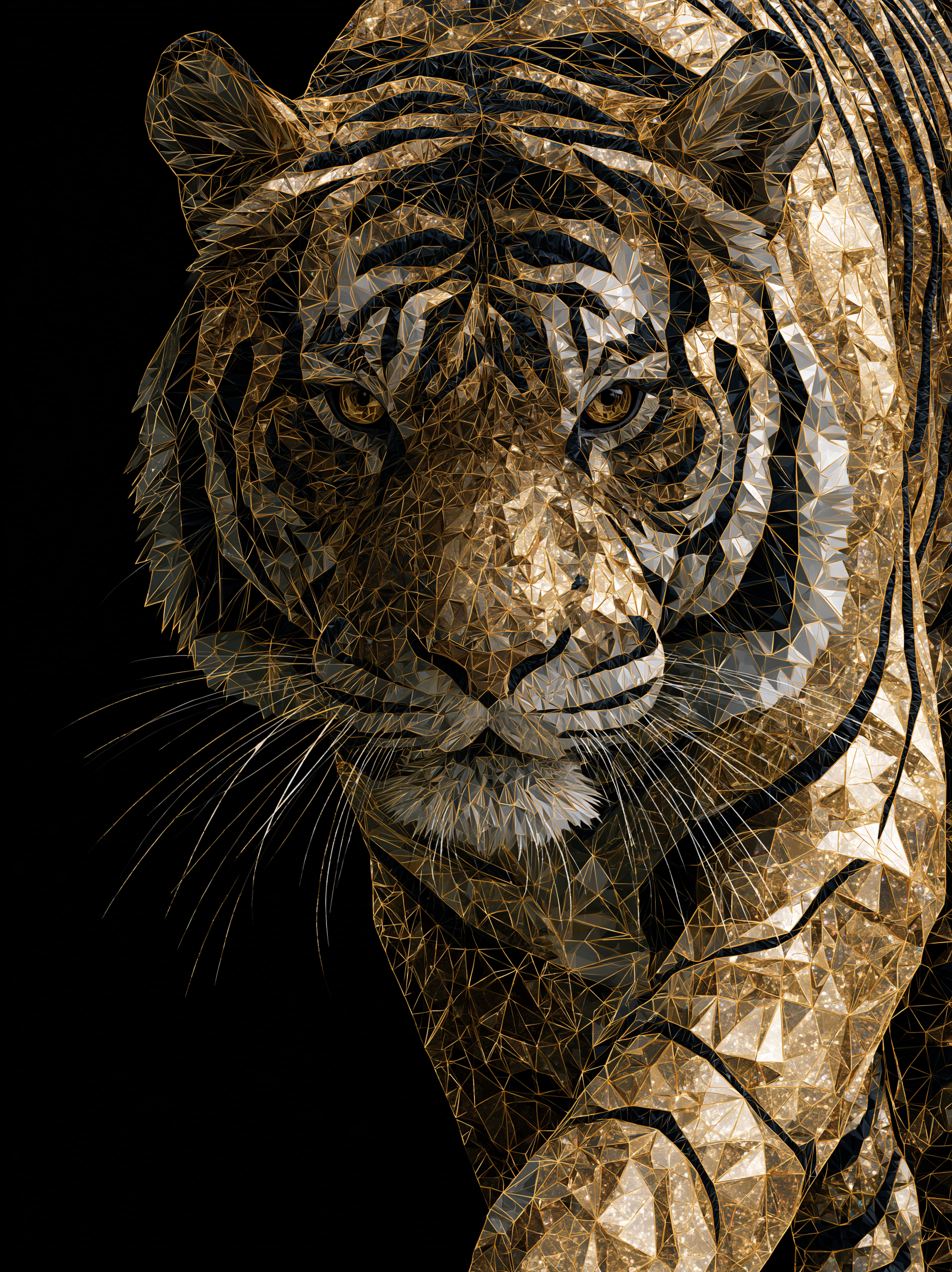 Gilded Stripe: Mosaic Tiger