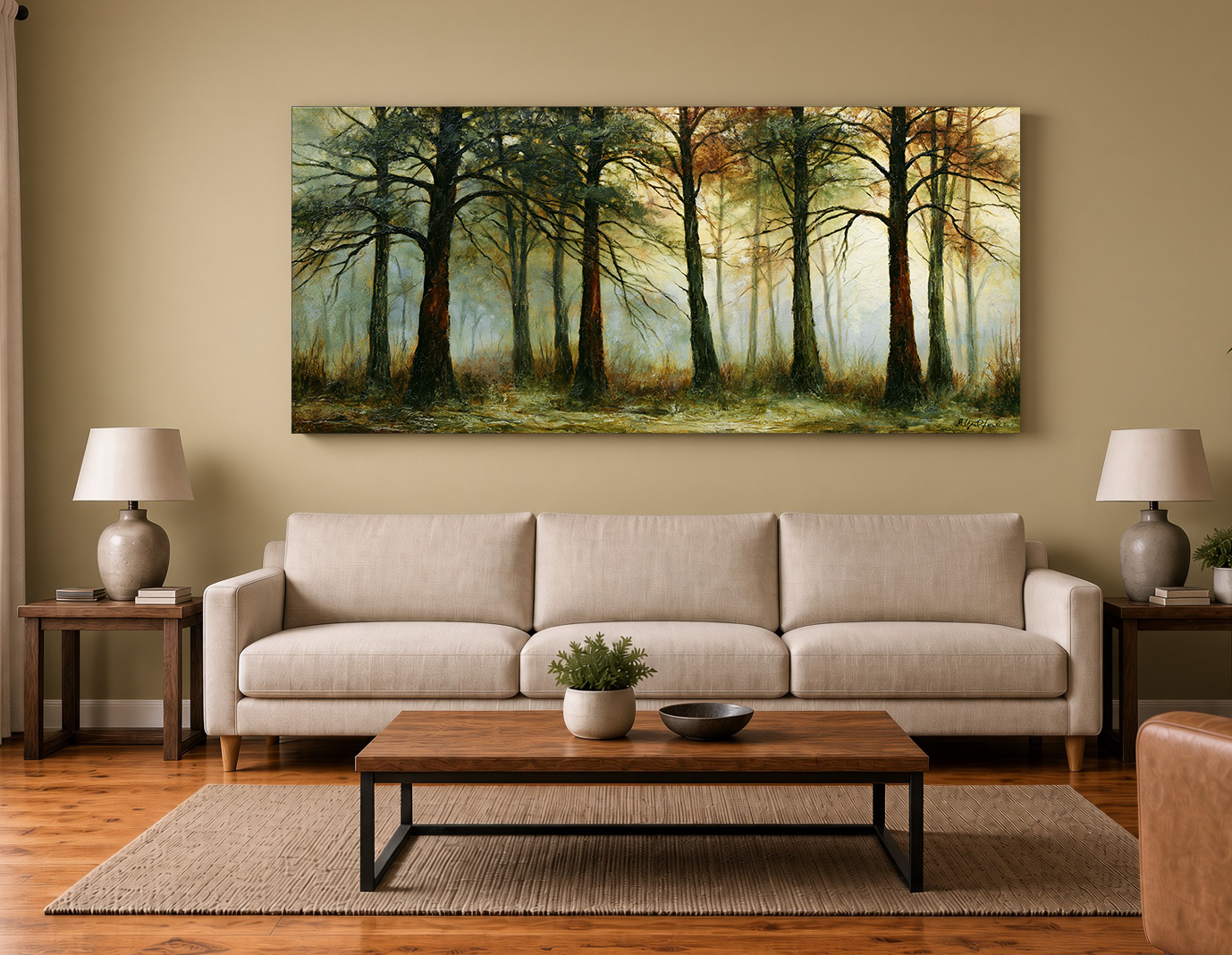 Painterly Winter Birch Landscape Fine Art Print