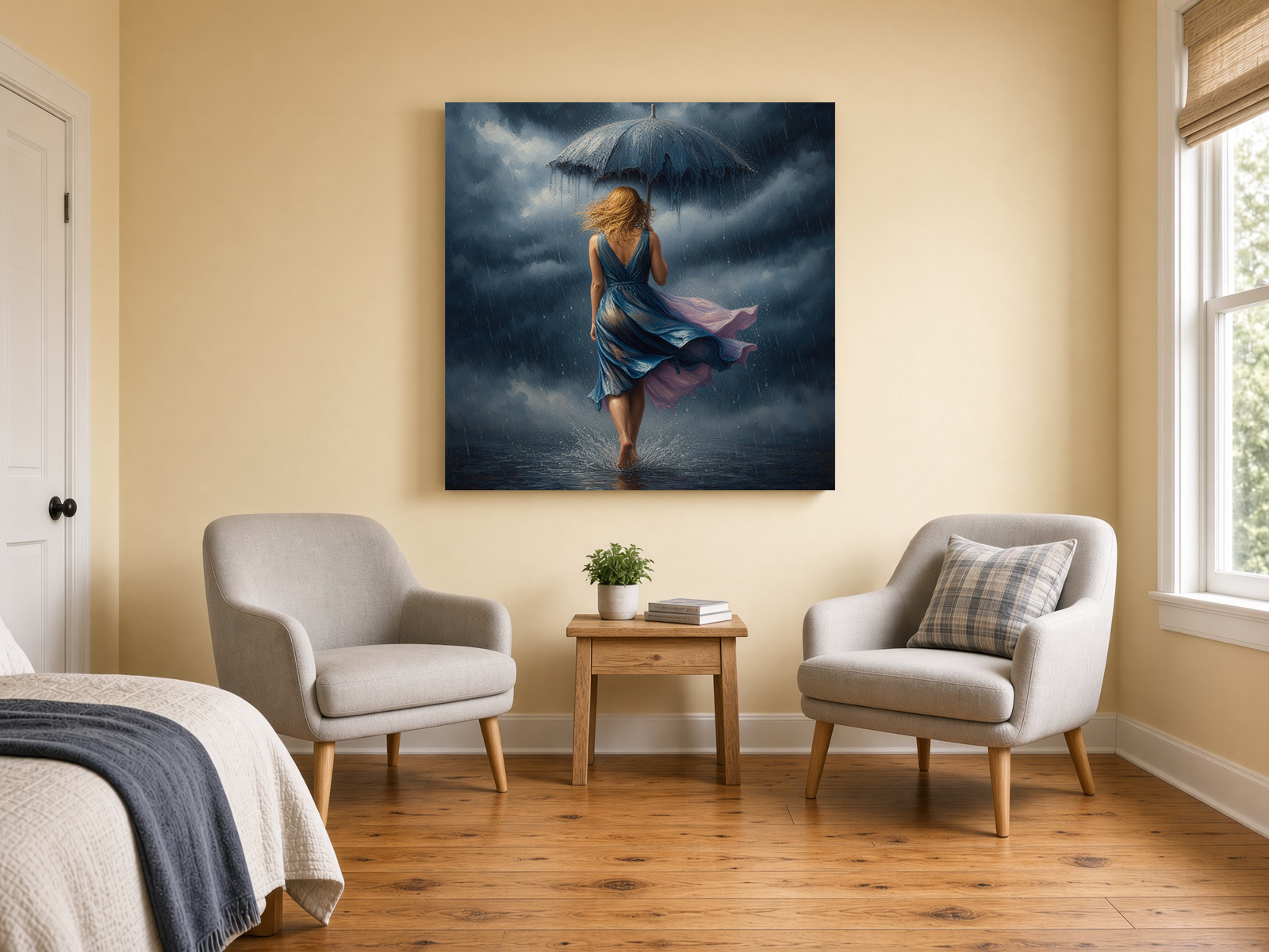 Walking in the Rain Fine Art Print