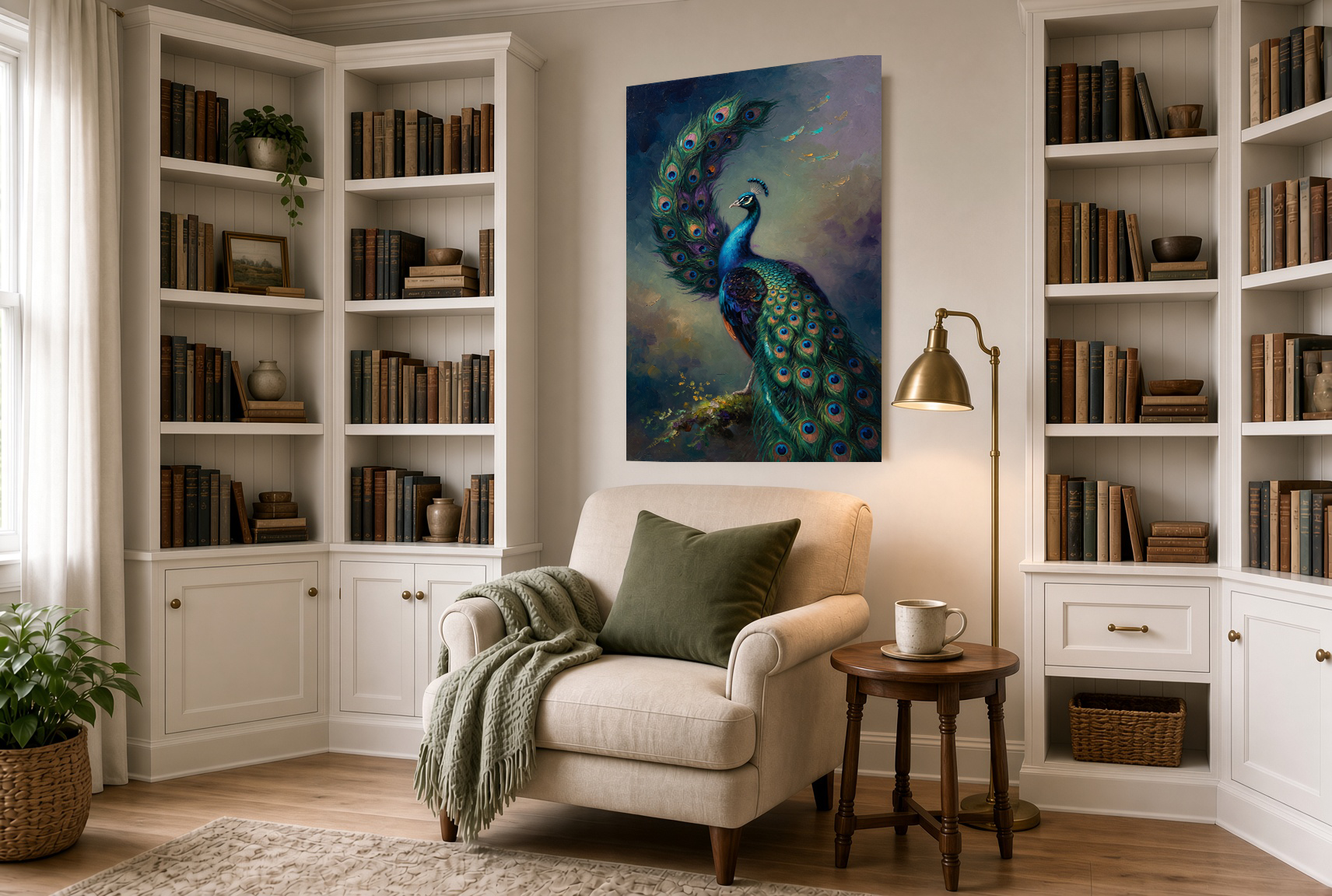 Peacock in Blue Night