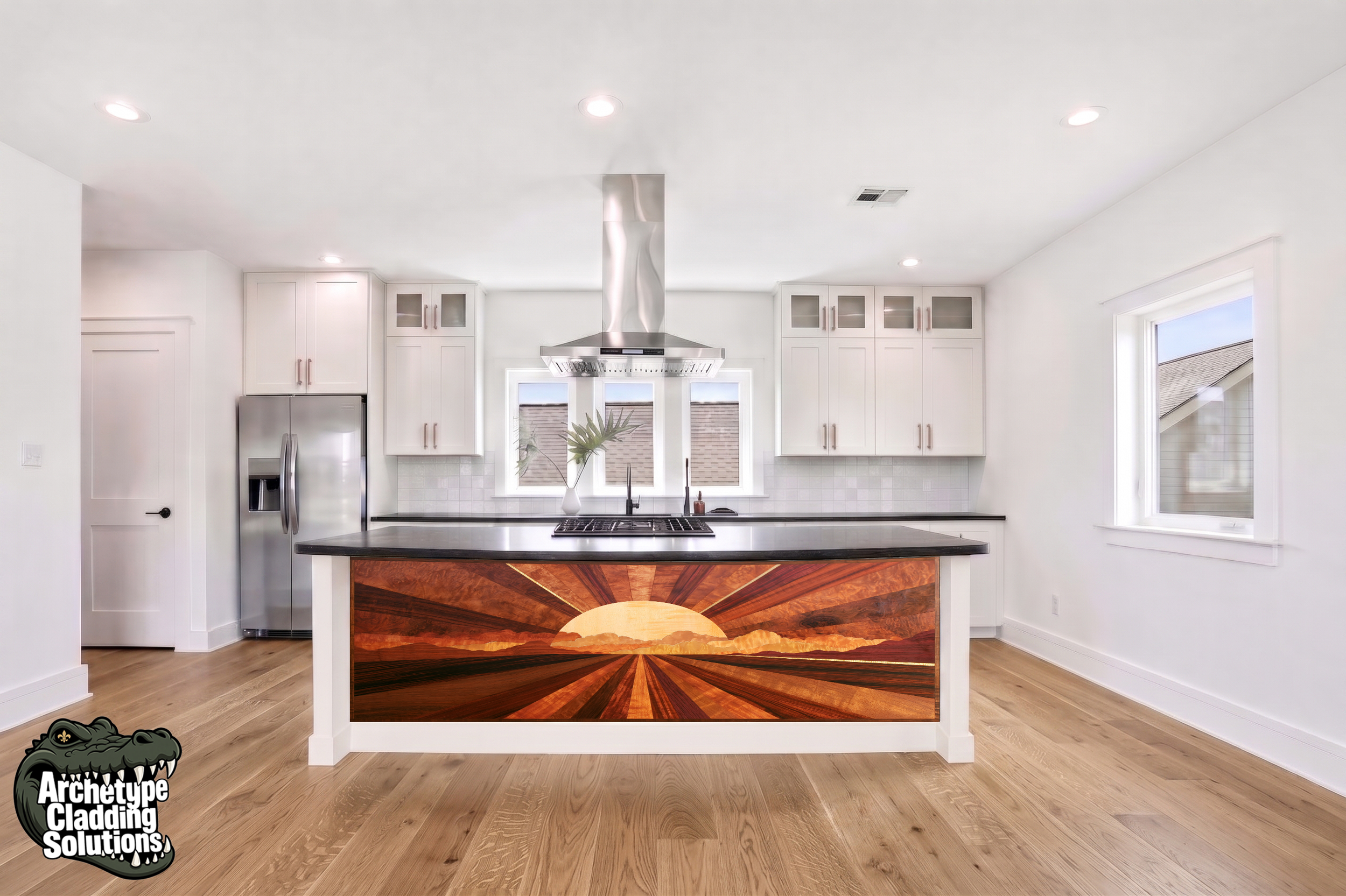 Harvest Sunburst – Architectural Kitchen Island Cladding