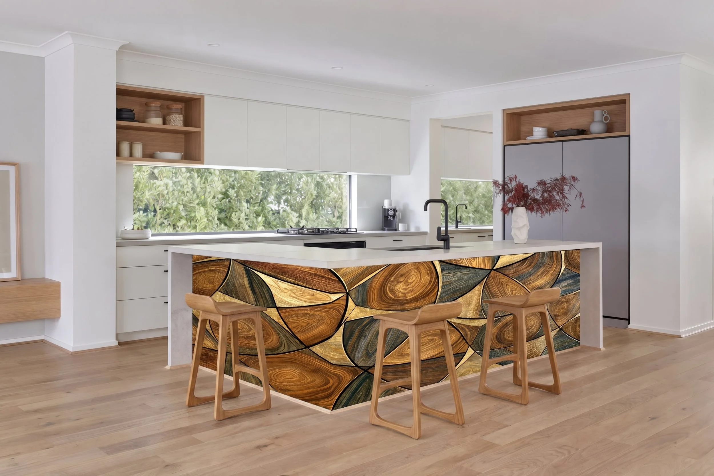 Pebble Endgrain – Architectural Kitchen Island Cladding