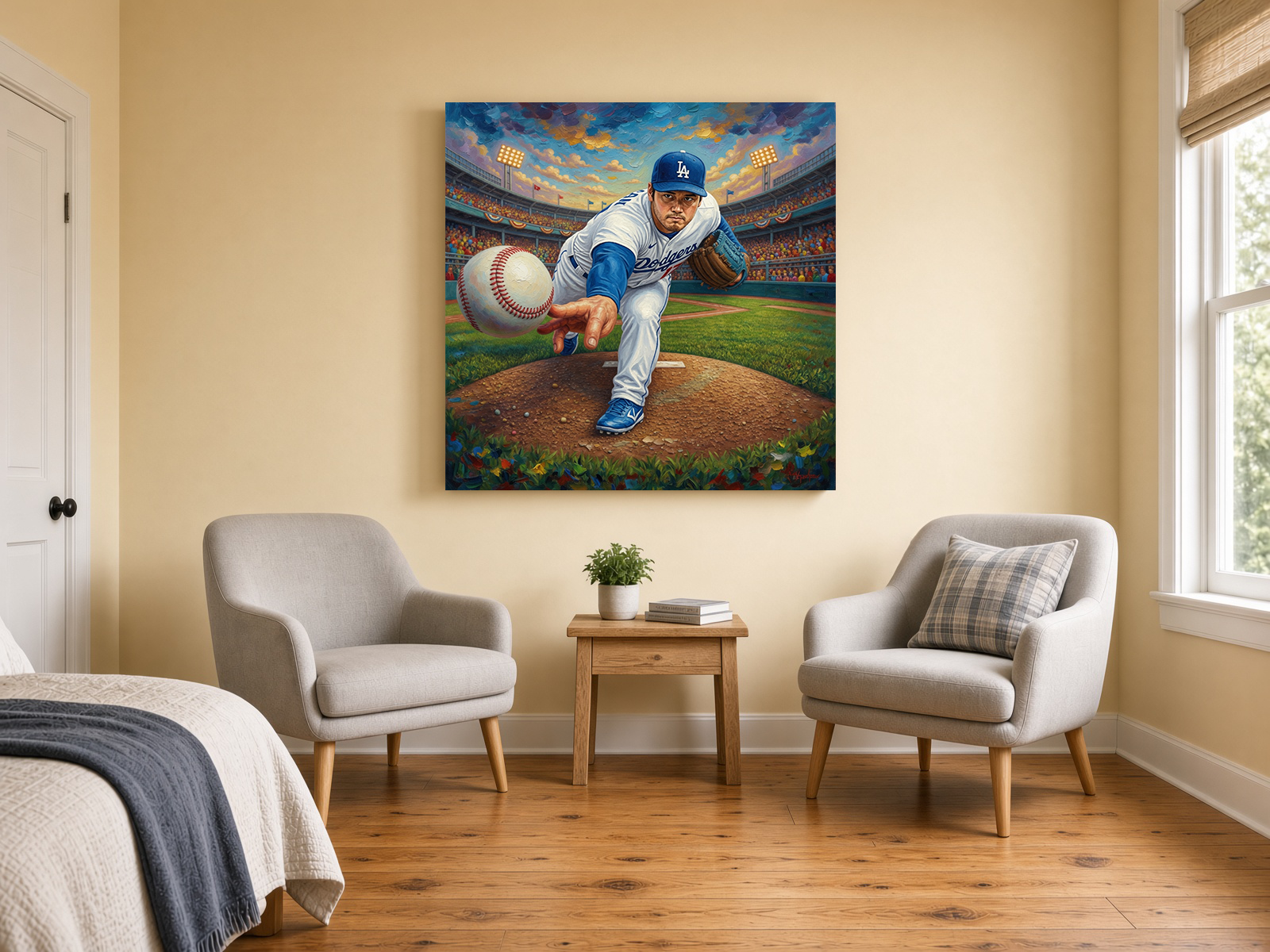 LA Dodgers Pitcher Baseball Fine Art Print