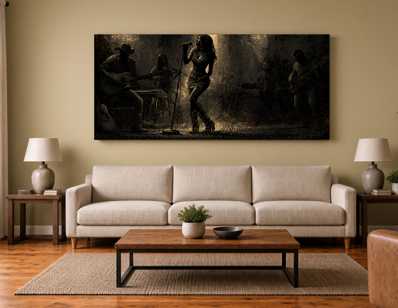 Singer & Western Band Perforated Silhouette Wall Art Print II