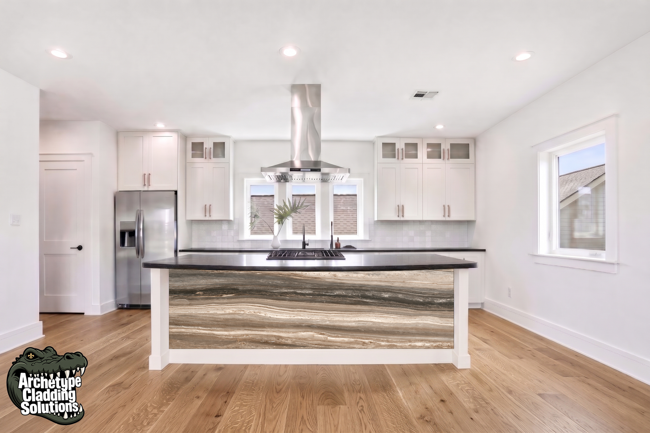 Sandalwood Travertine – Architectural Kitchen Island Cladding