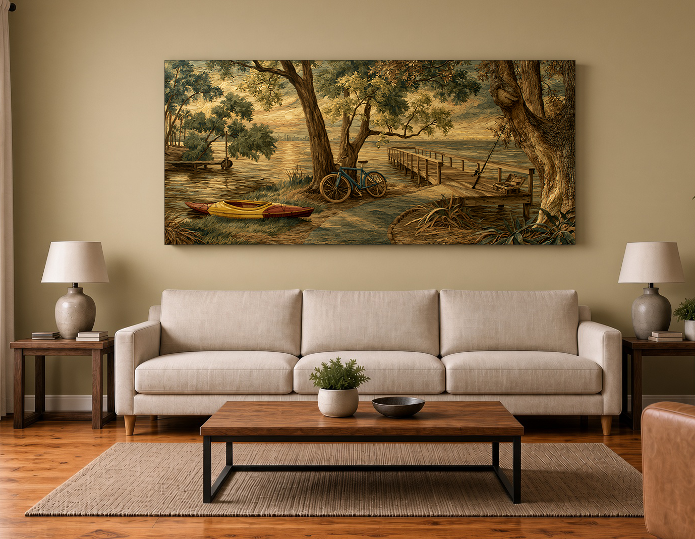 Northshore Lake Pontchartrain Activities Wood Intarsia Fine Art Print