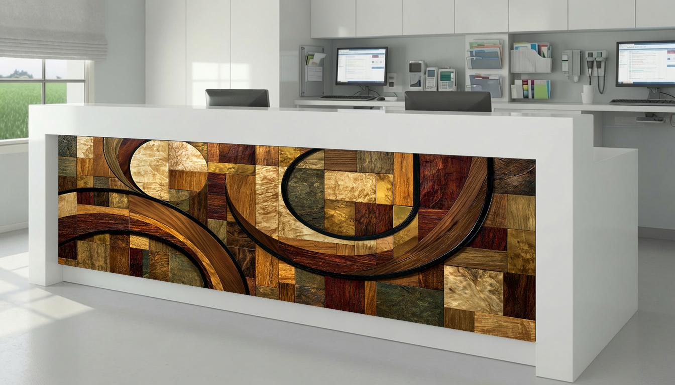 Amber & Bronze Concentric Arch Marquetry – Architectural Cladding Panels