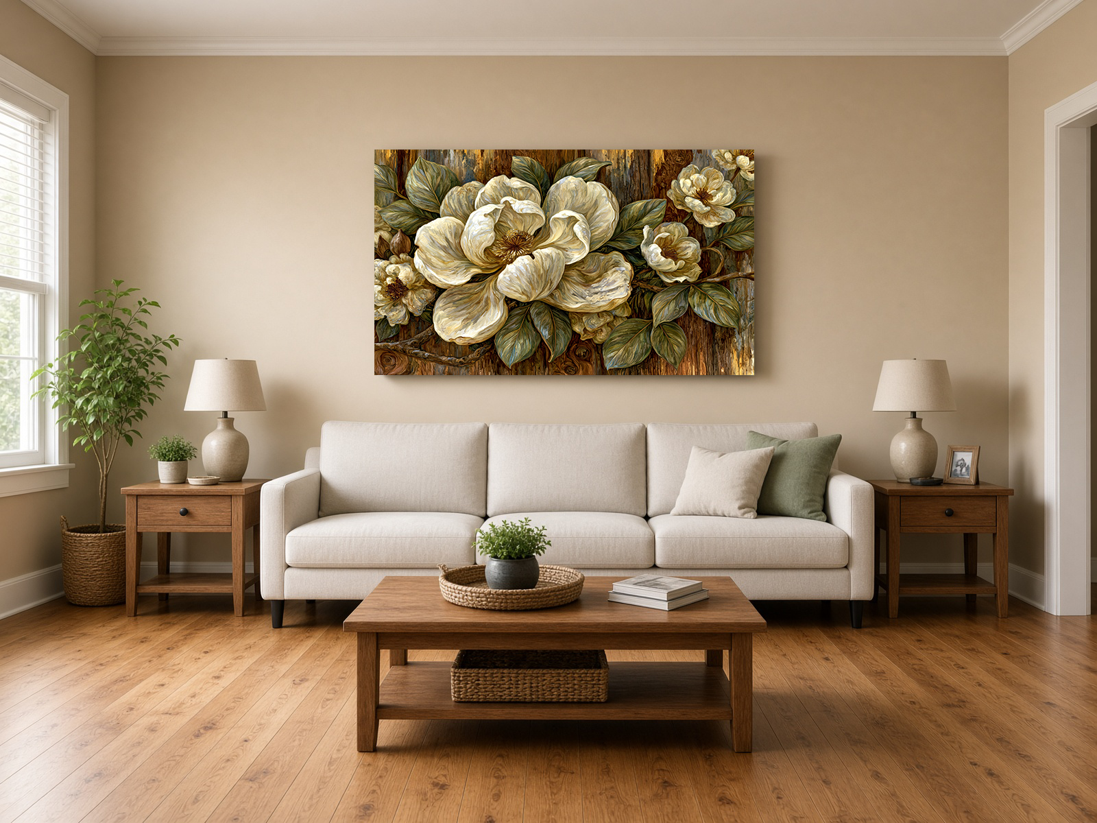 Rustic Bronze & Patina Magnolia Fine Art Print