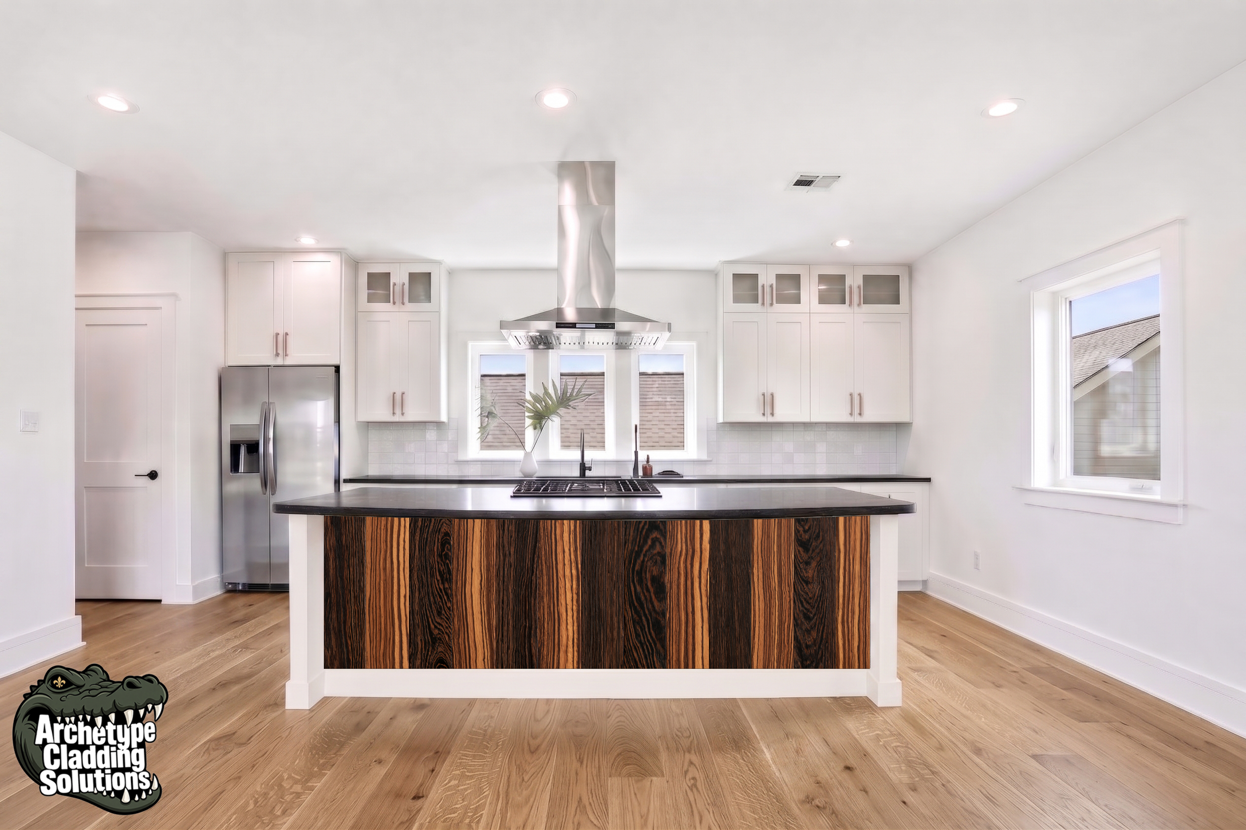 Zebra Vertical Planks – Architectural Kitchen Island Cladding