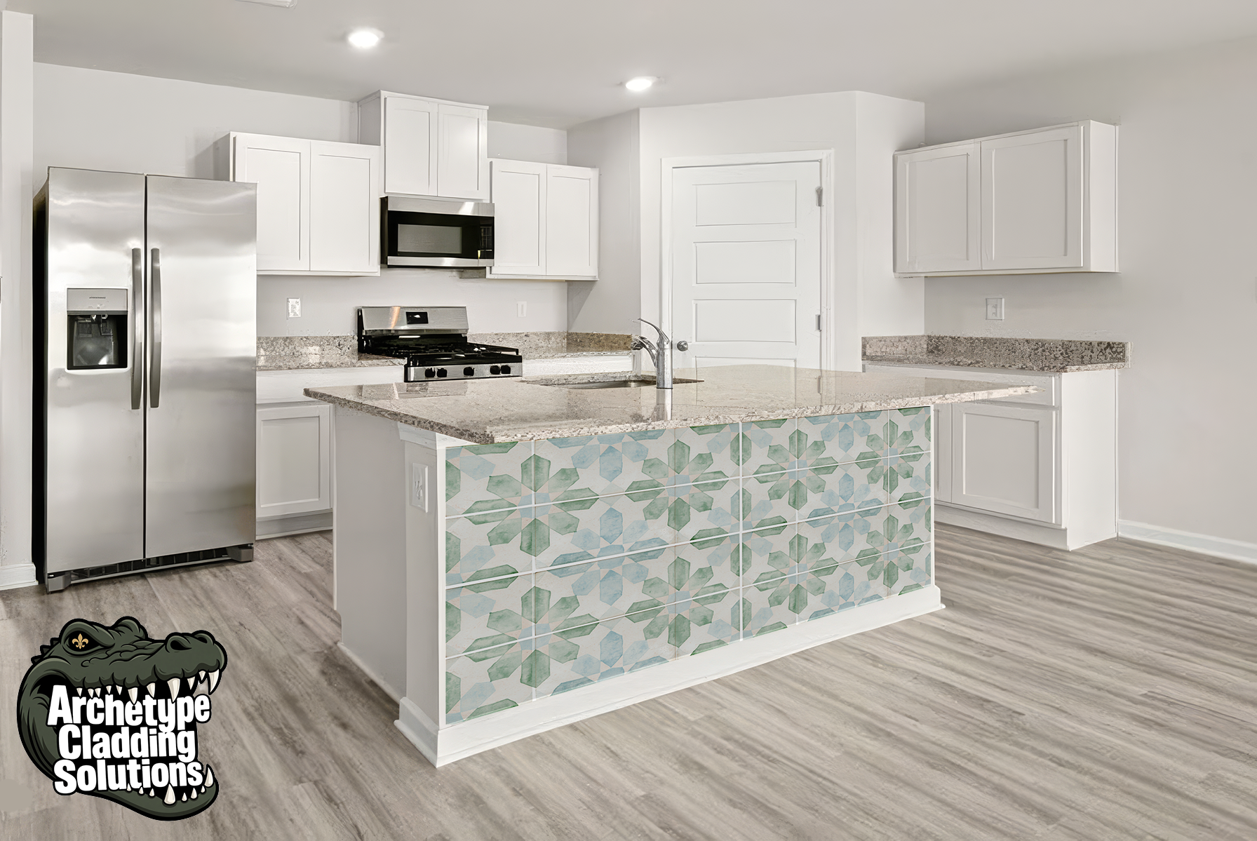 Star Lattice Tile – Architectural Kitchen Island Cladding